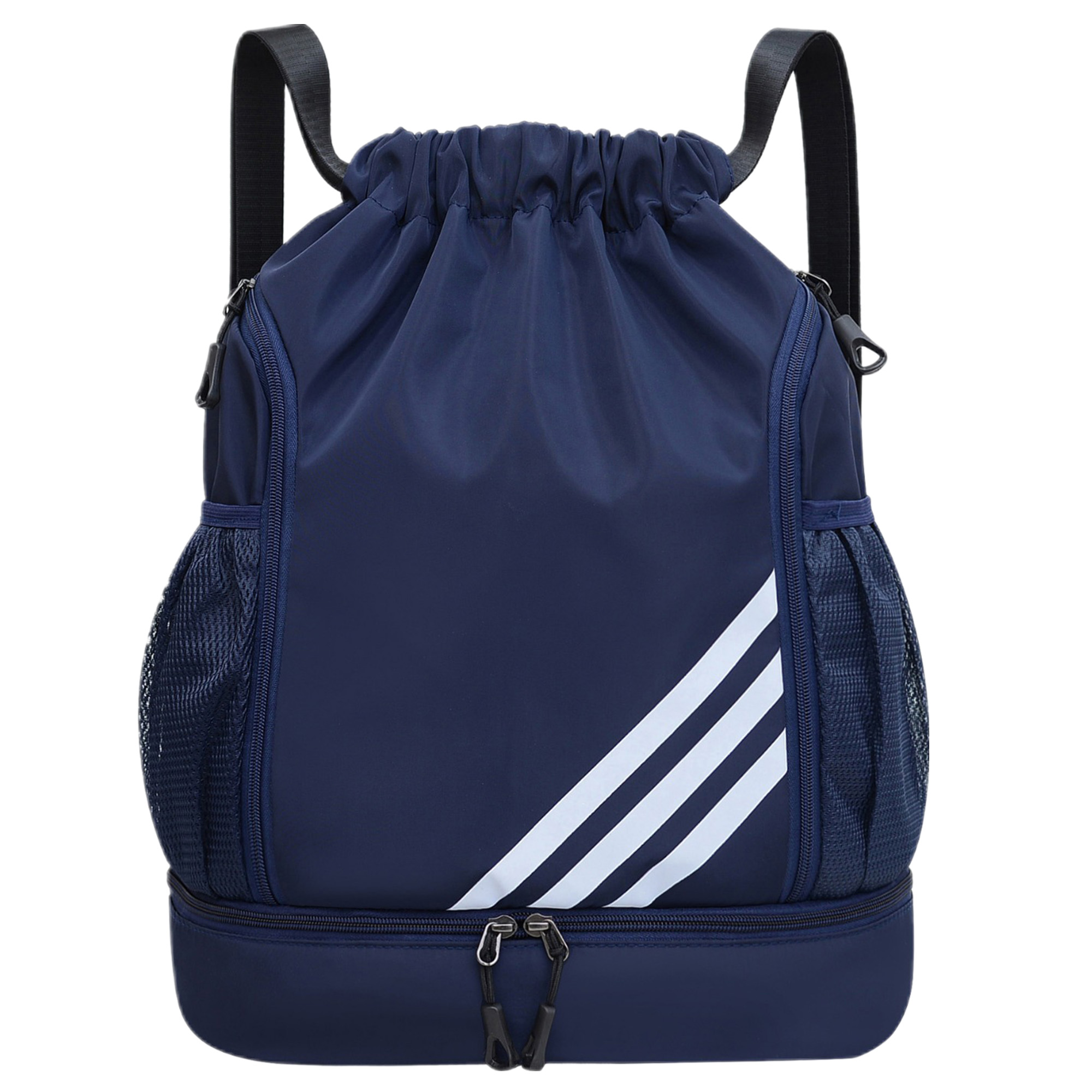 Durable Polyester Sports Drawstring Bag With Separate Shoe Storage 10