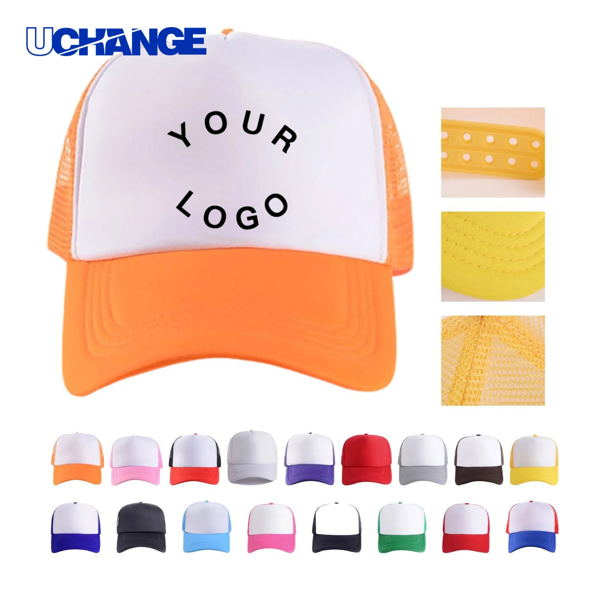 Low Profile Foam Trucker Cap Headwear with Curved Visor