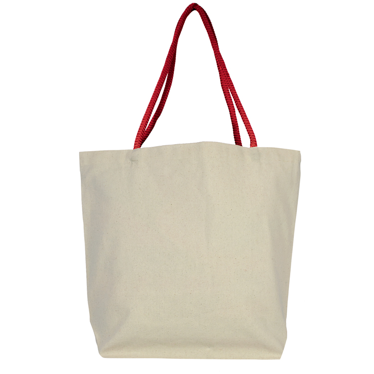 Soft Handle Red Cotton Tote, custom tote bag with logo imprint 2