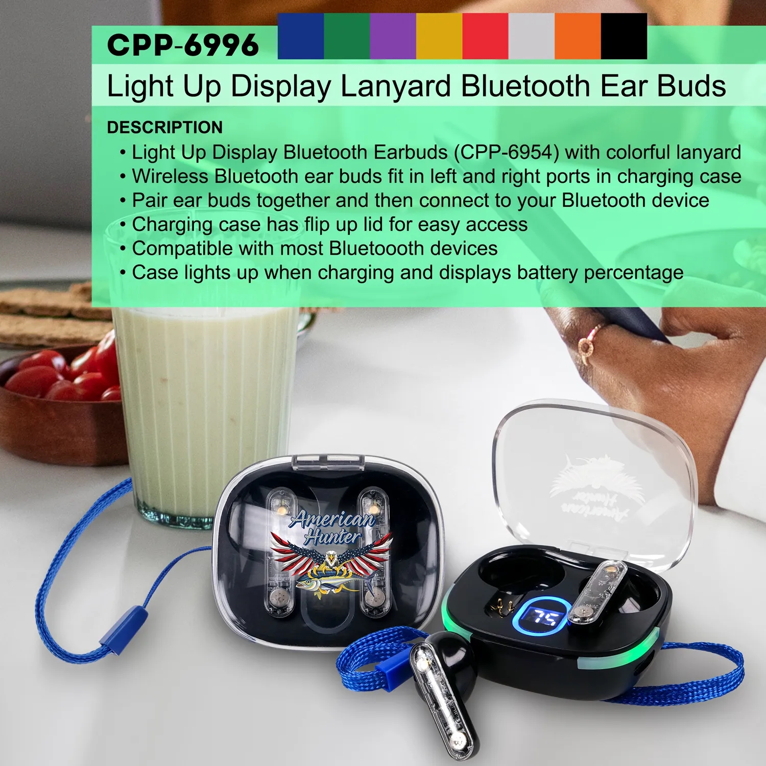 Light Up Display Lanyard Bluetooth Earbuds 4