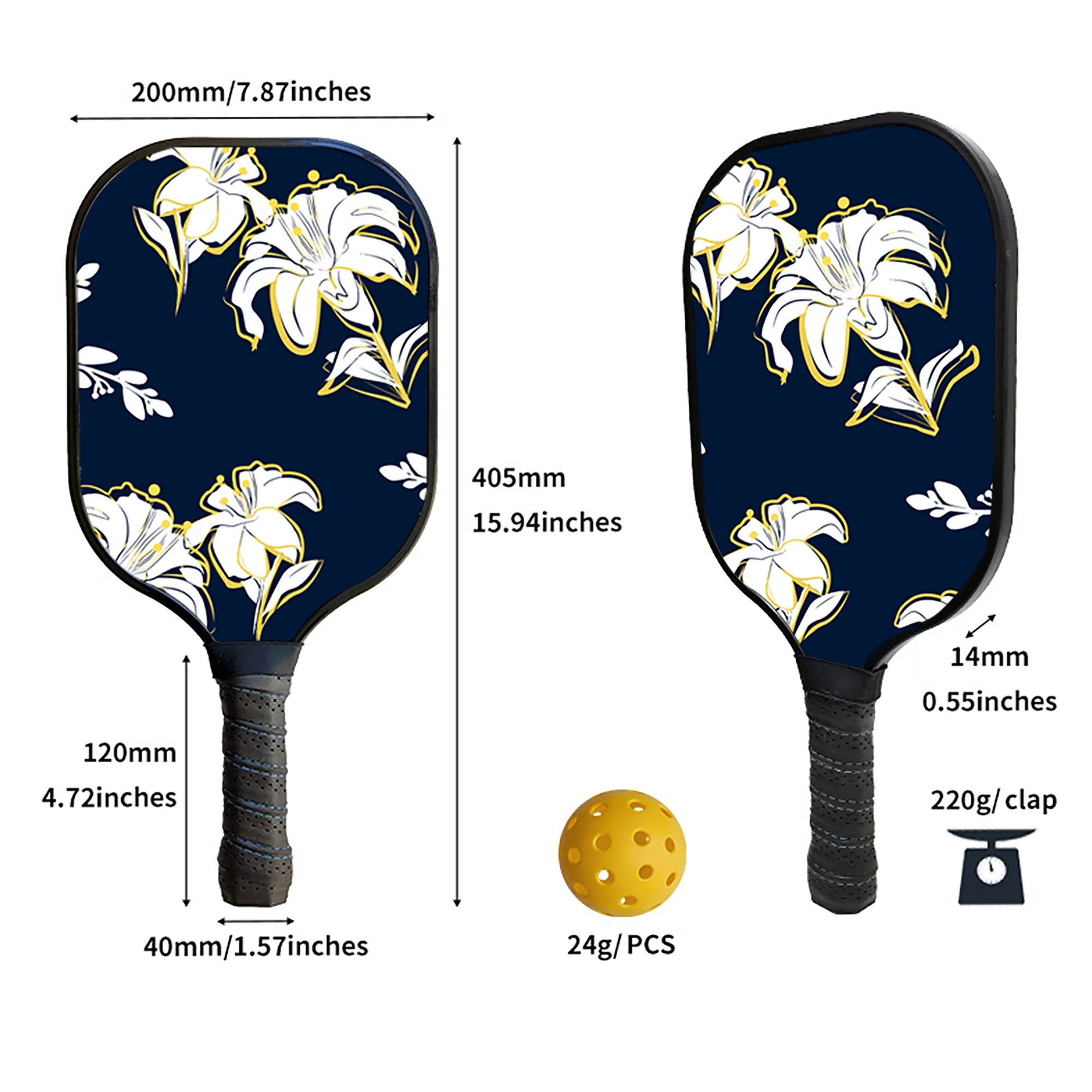 Full Color Fiberglass Pickleball Set 7
