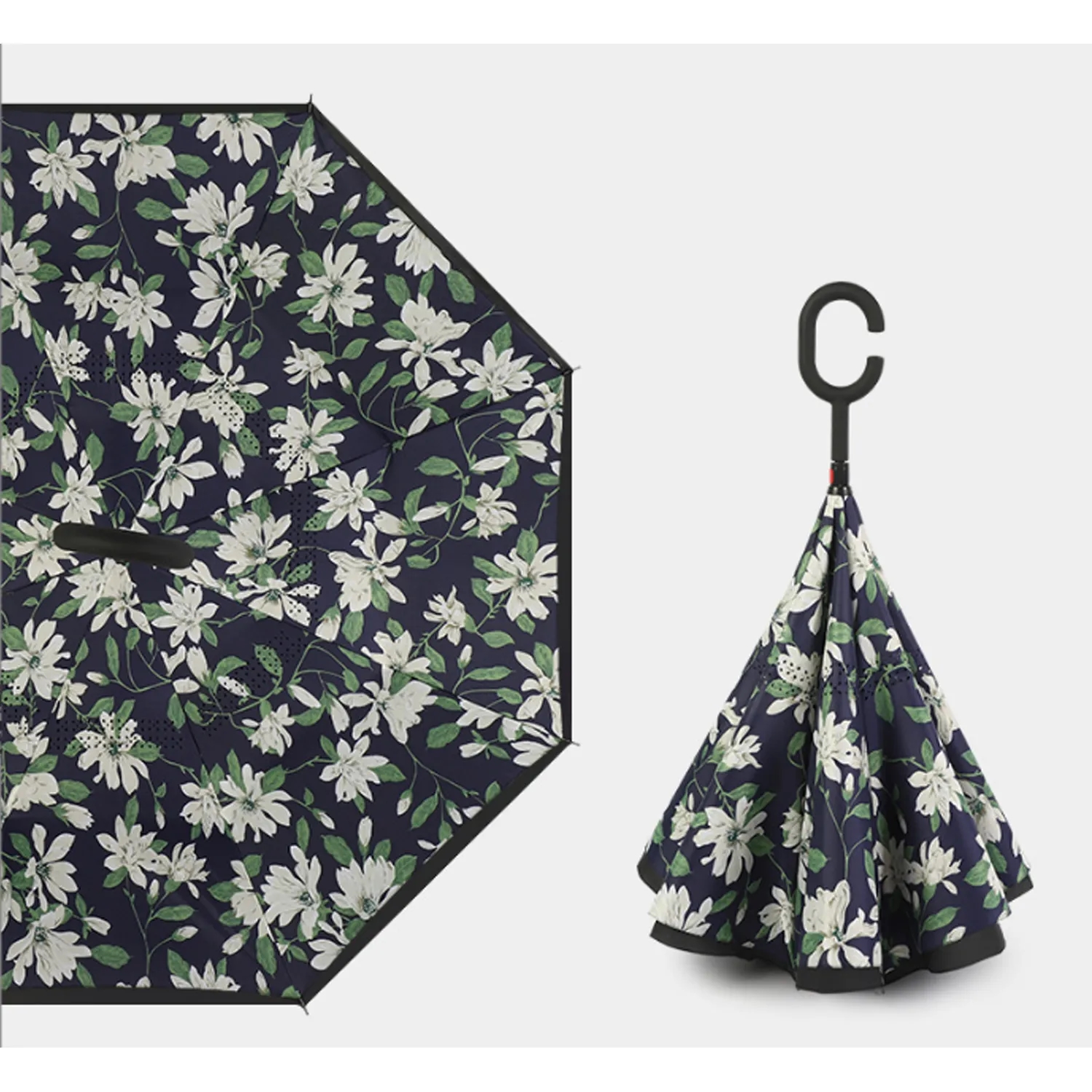 Double Layer Inverted Umbrella With C-Shaped Handle 8