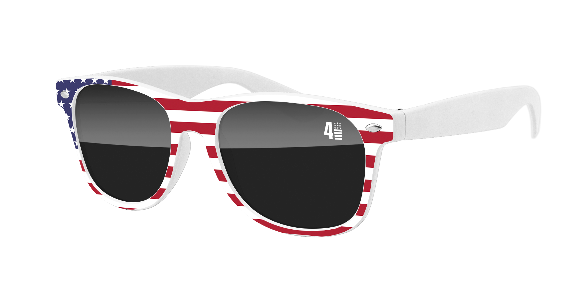 Retro Sunglasses w/ 1 Color Temple Imprint & Front Frame Heat Transfer 1