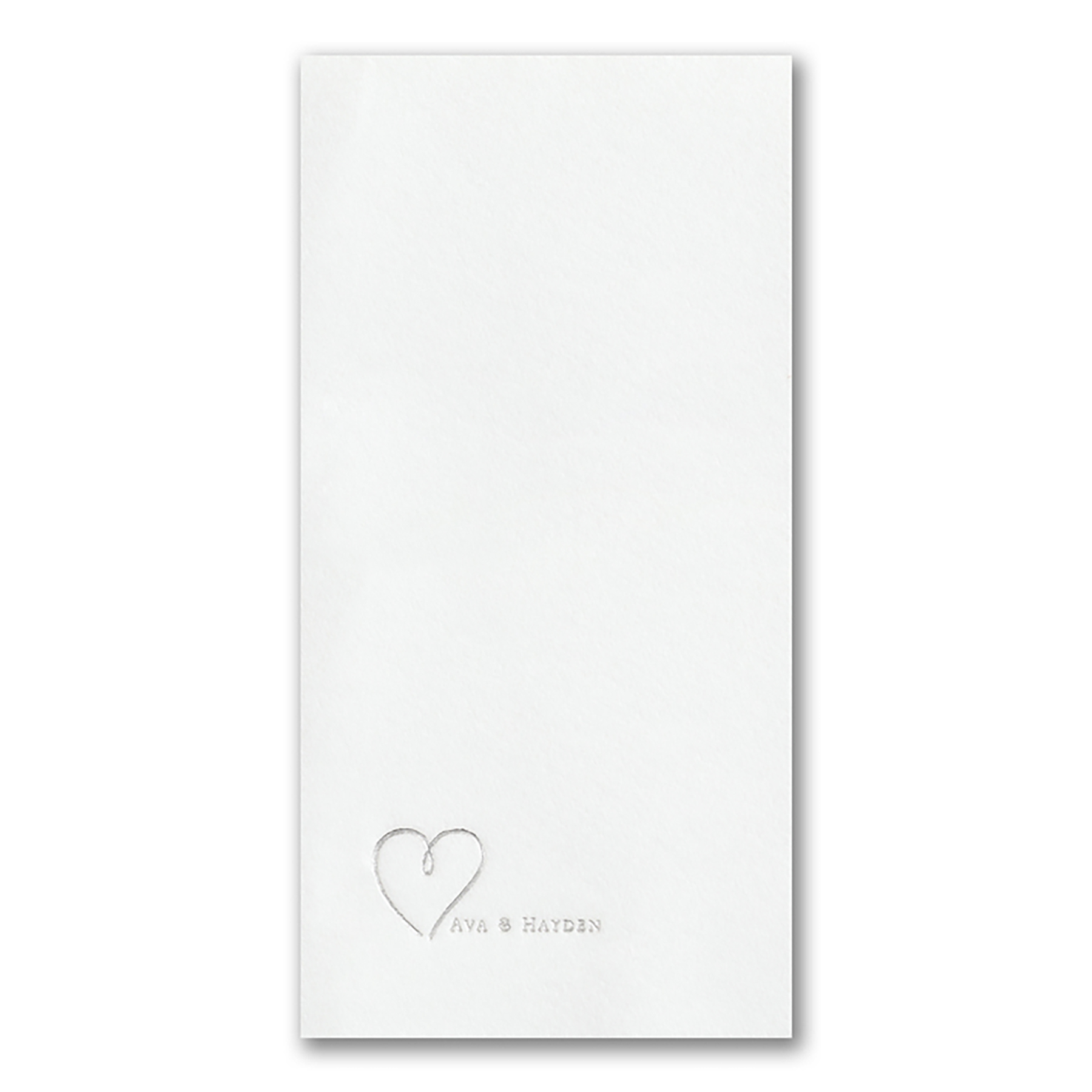 Petite Heart Premium Guest Towel w/uncoined Edge (White)