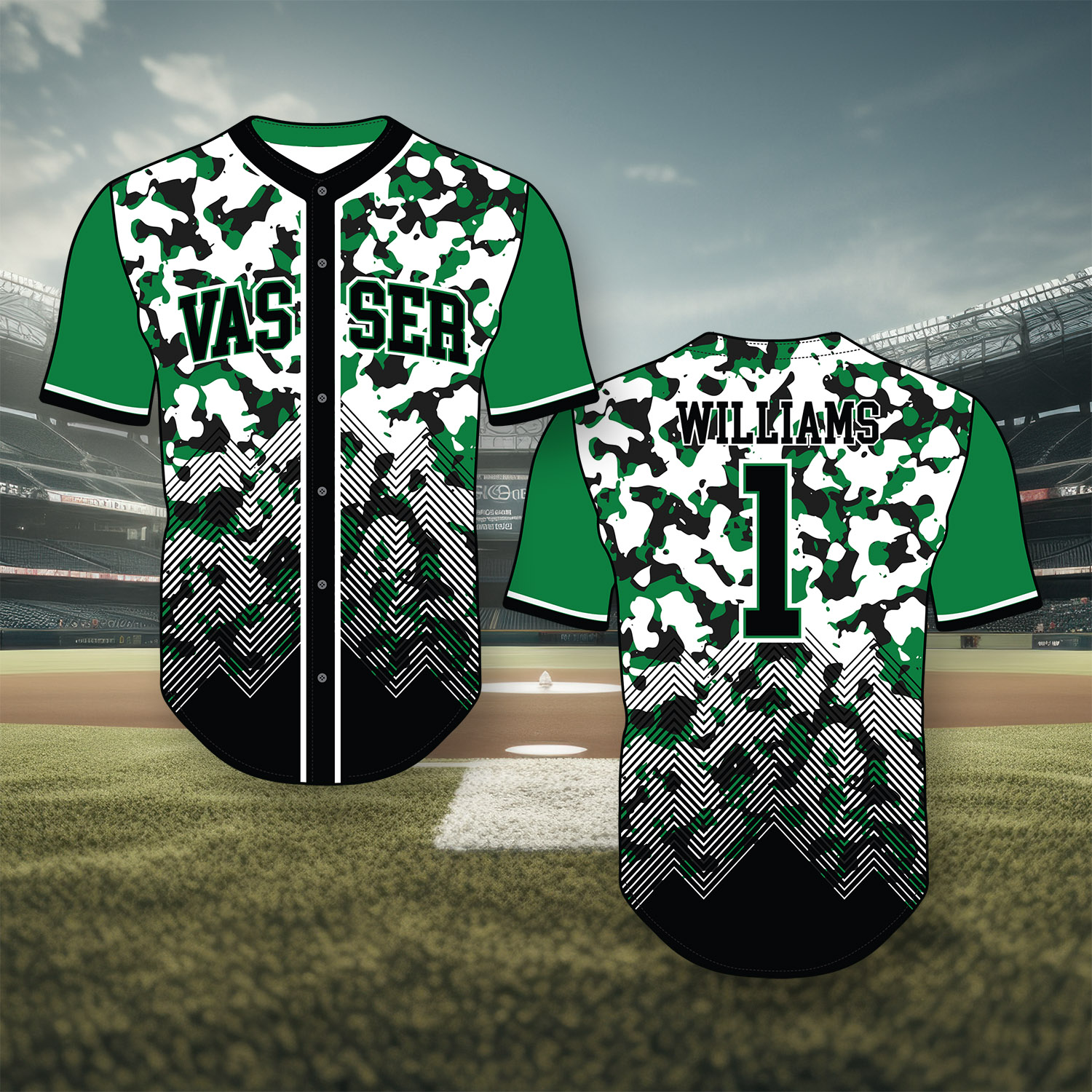 EPICOLOR Button Down Baseball Jersey 6