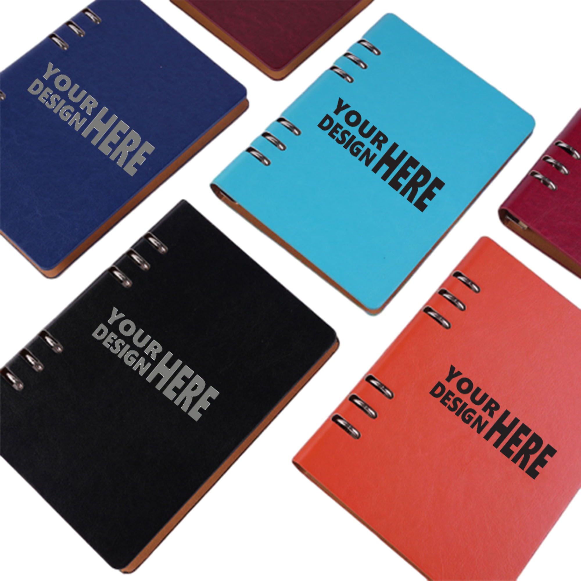 6-Ring Refillable Faux Leather Notebook 100 Sheets 3