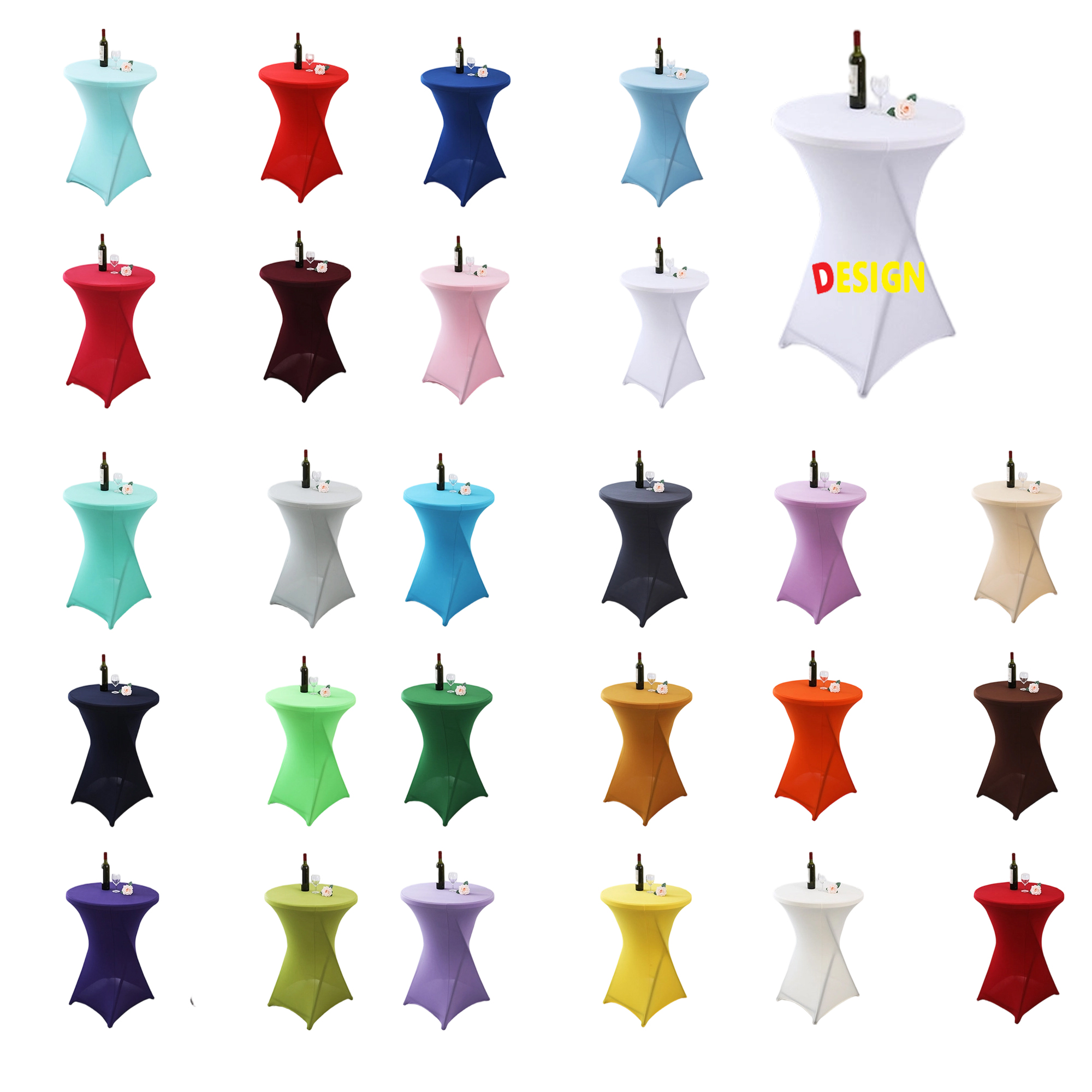 Round High-Top Table Cover with Stretch Fit for Parties 2
