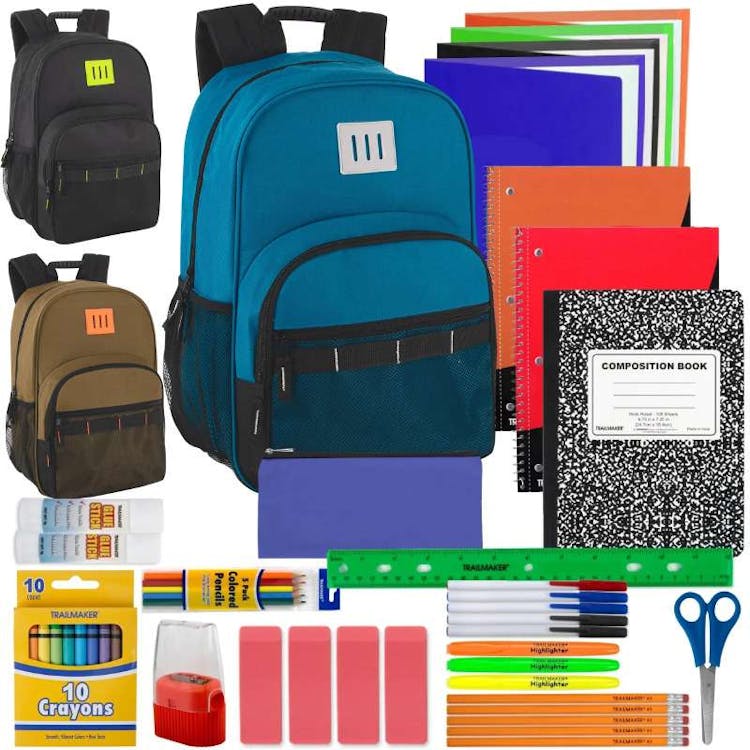 Two Tone Backpacks with 45-Piece School Supply Kits 2