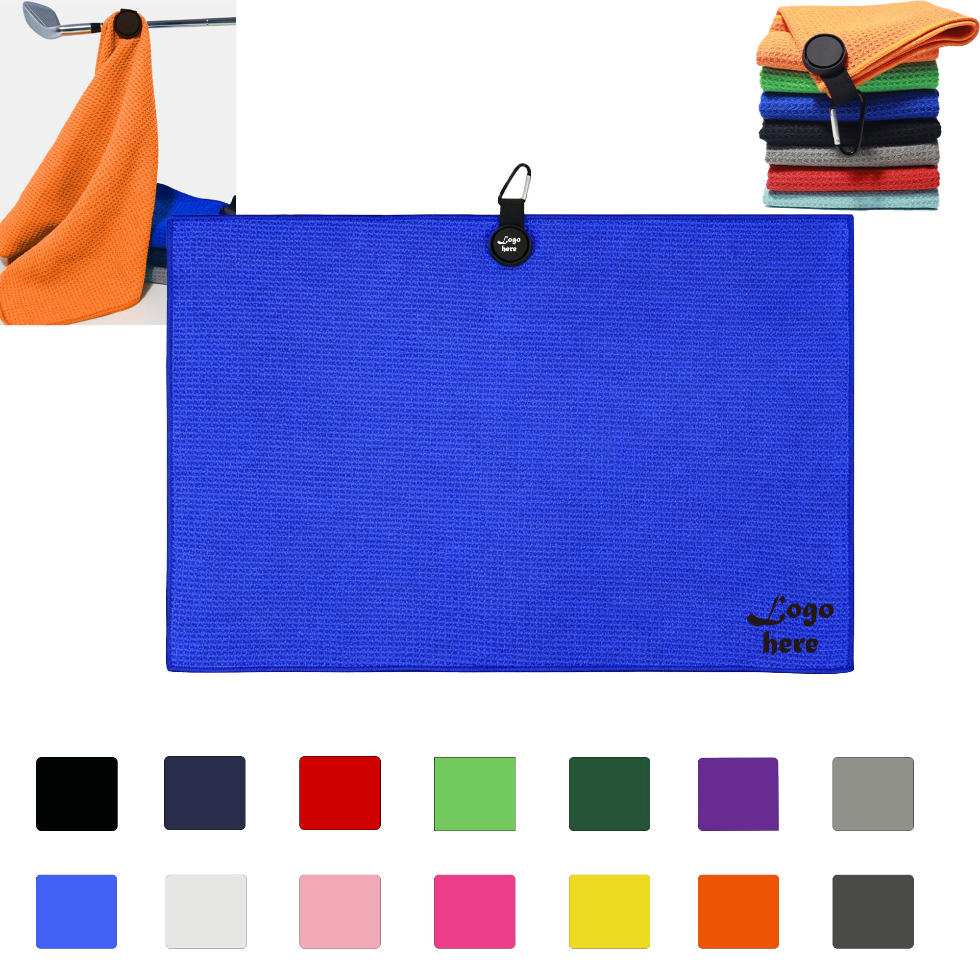 Magnetic Microfiber Golf Towel with Patch 2