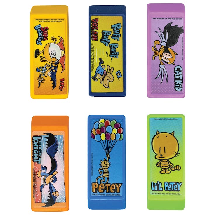 Dog Man Beveled Erasers - 6 Designs 3