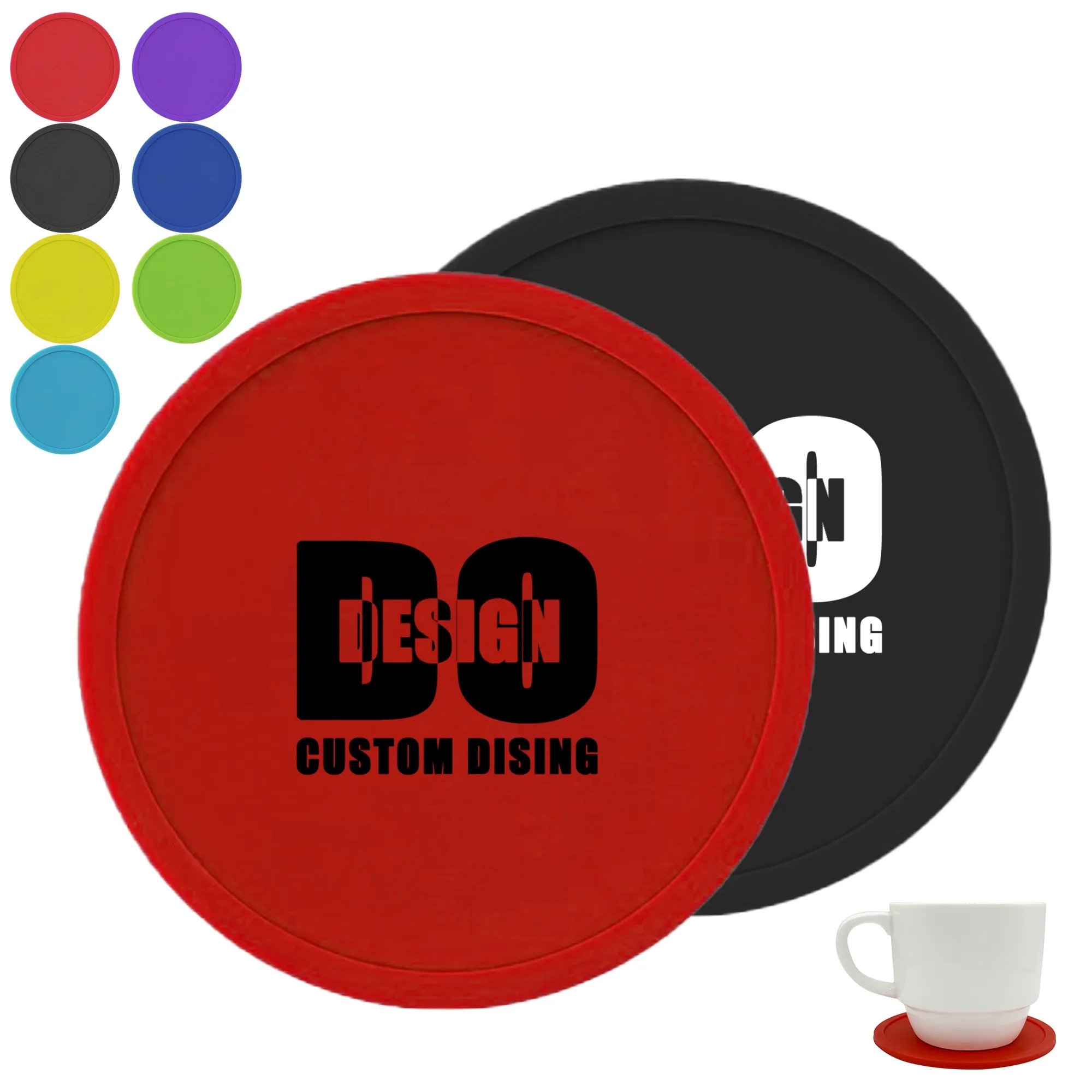 4 Inch Round Silicone Coaster MOQ 100PCS