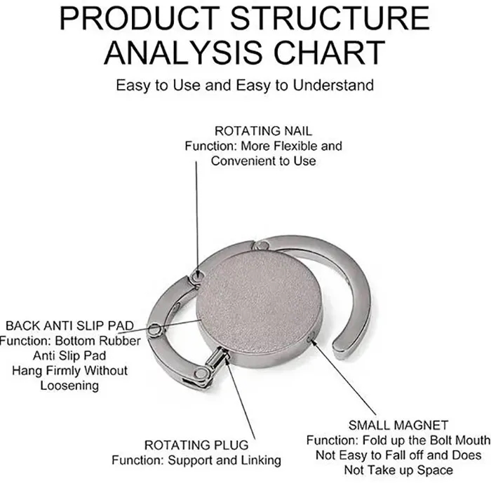 Portable Folding Handbag Hooks Holder 3