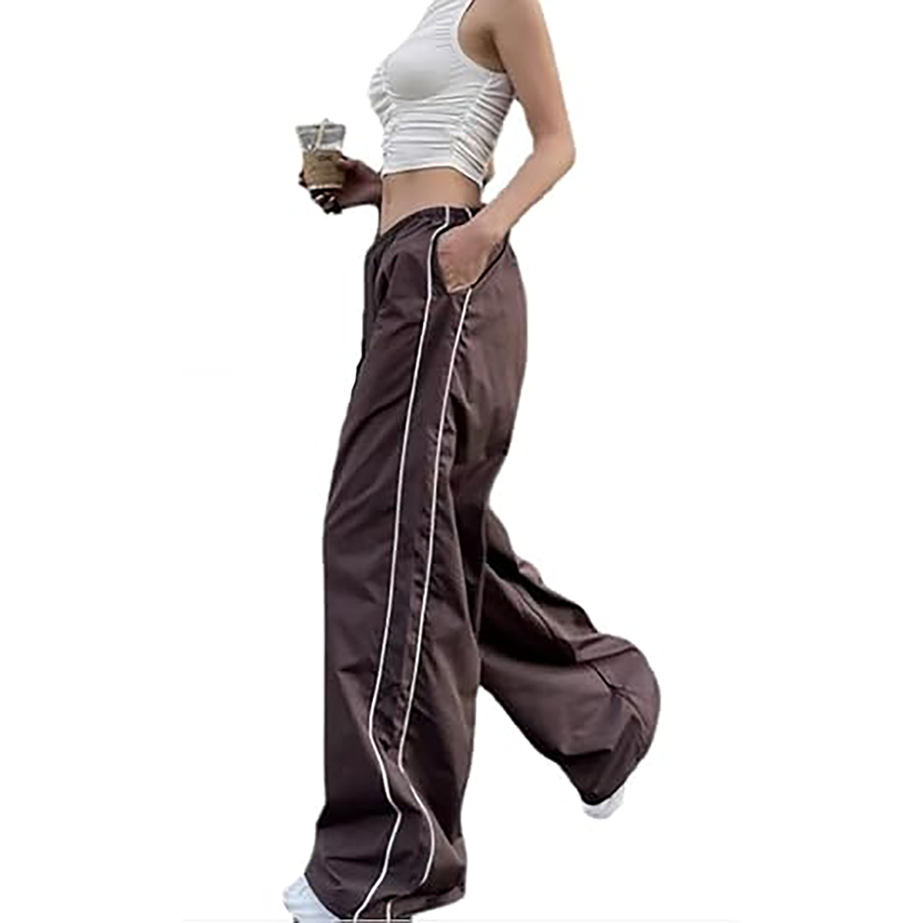 Women's Baggy Y2K Parachute Track Pants 11
