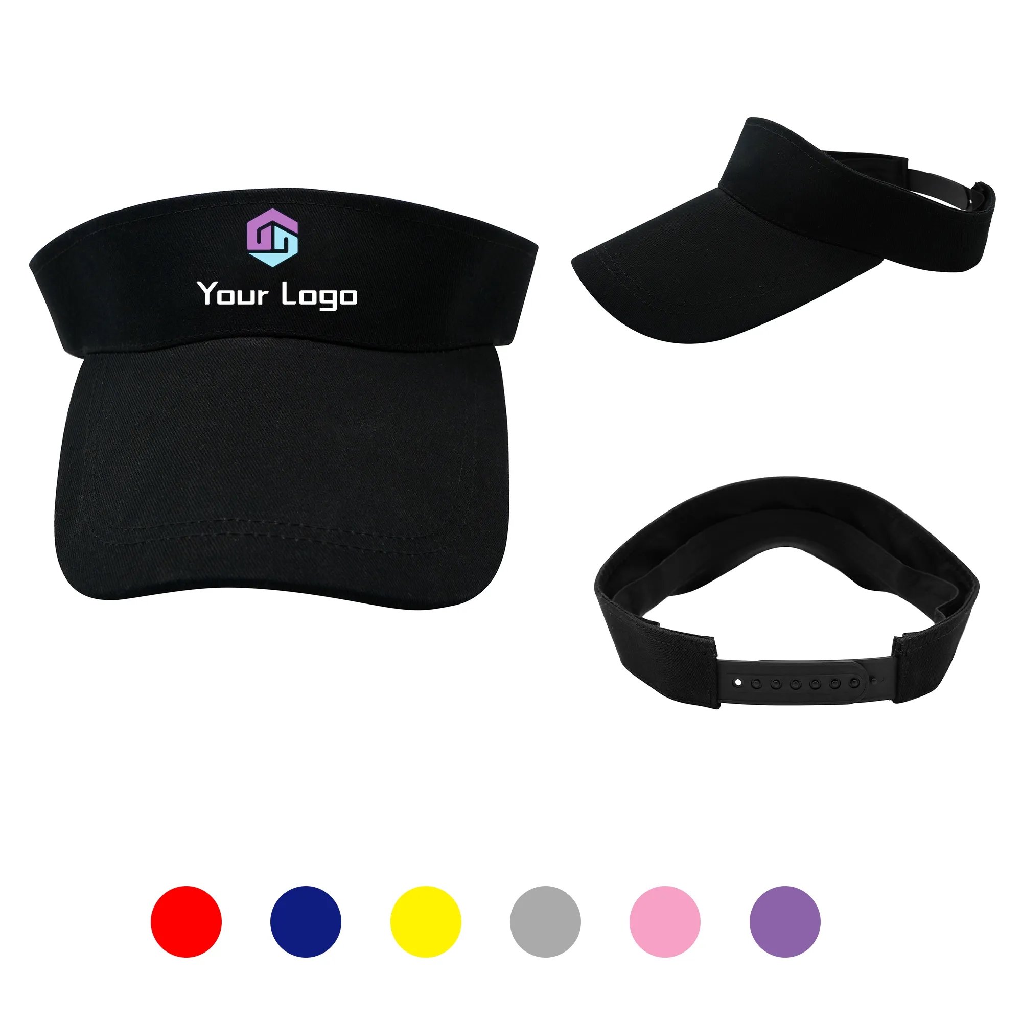 4" Brim Cotton Visor Cap