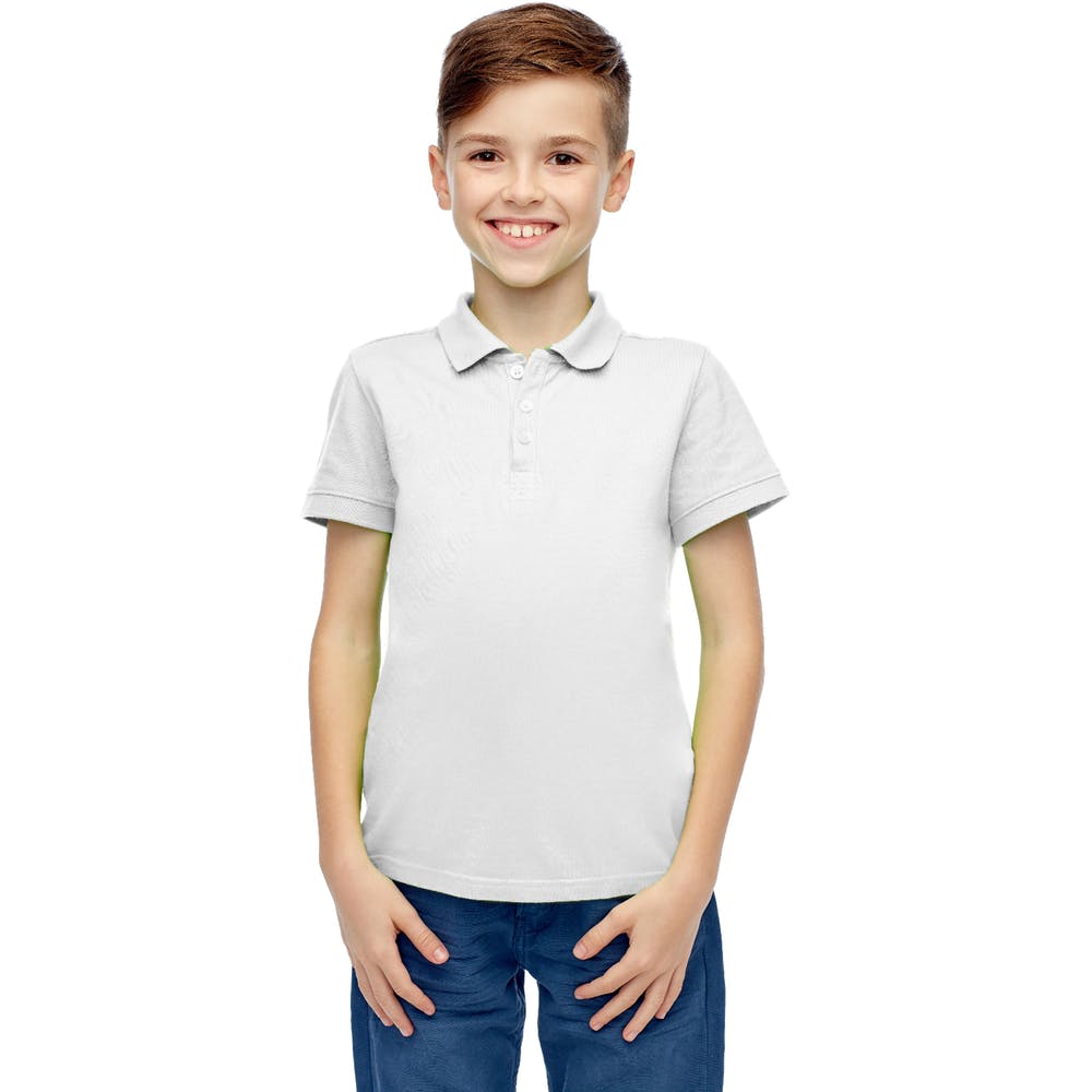 Boys' Uniform Polo Shirts - White Short Sleeve Size 6 3