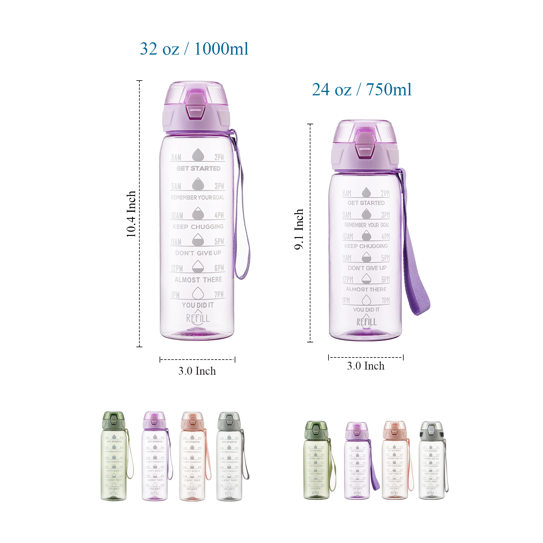 32 oz 24 oz Daily Water Intake Bottle