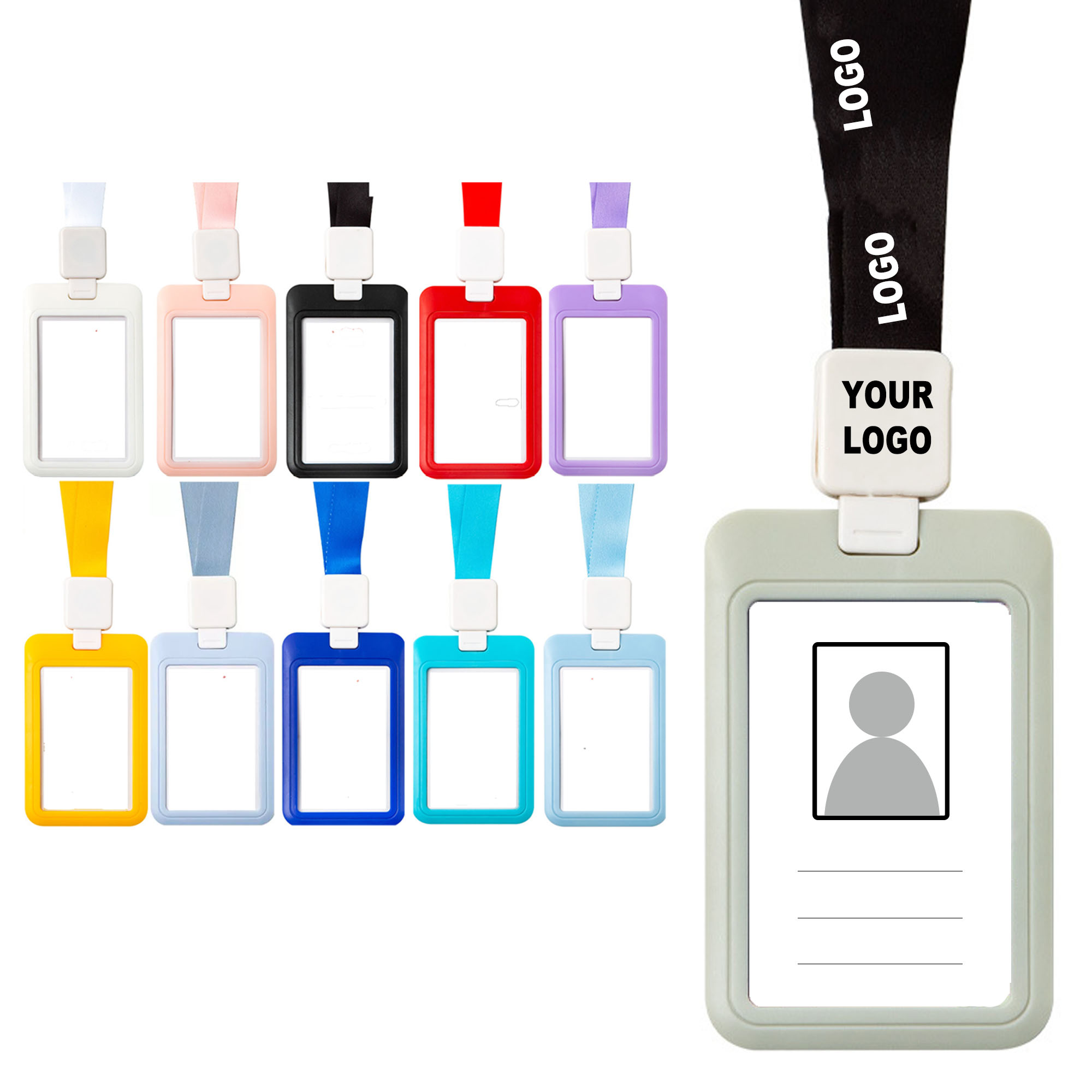 ID Card Holder Work Badge With Lanyard 5