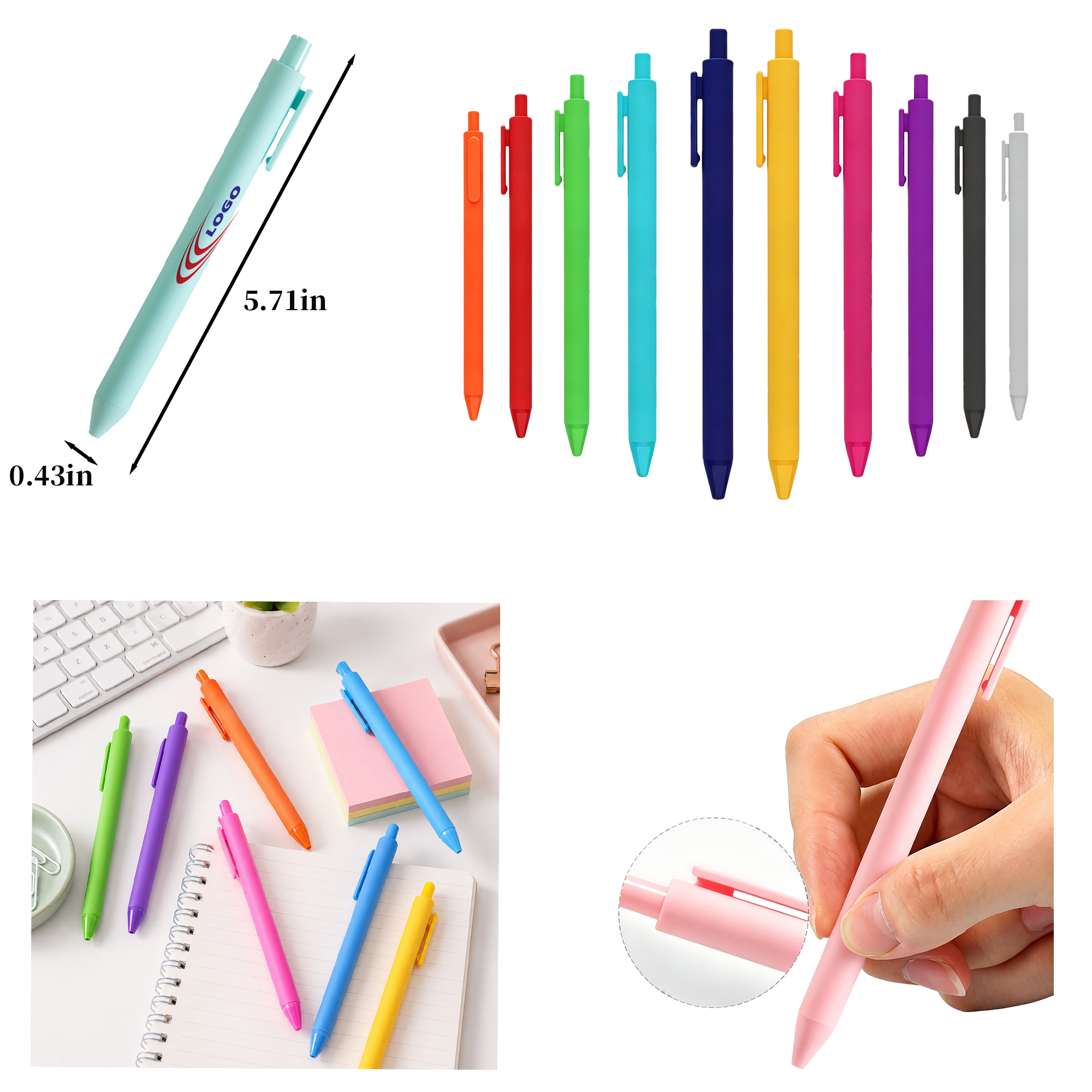 Pastel Retractable Gel Pens