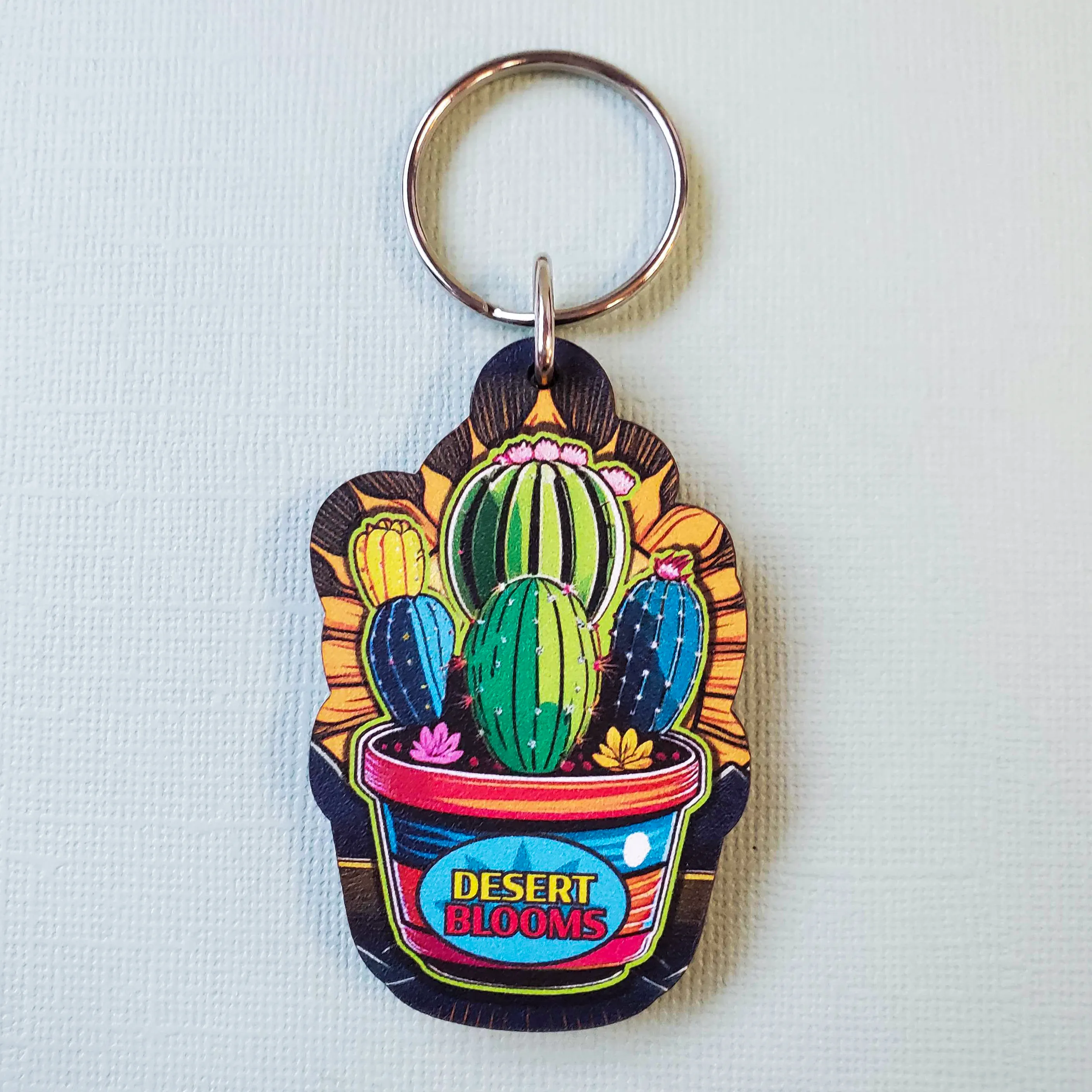 1/8" Ultra Vivid Recycled Wood Keychains 28