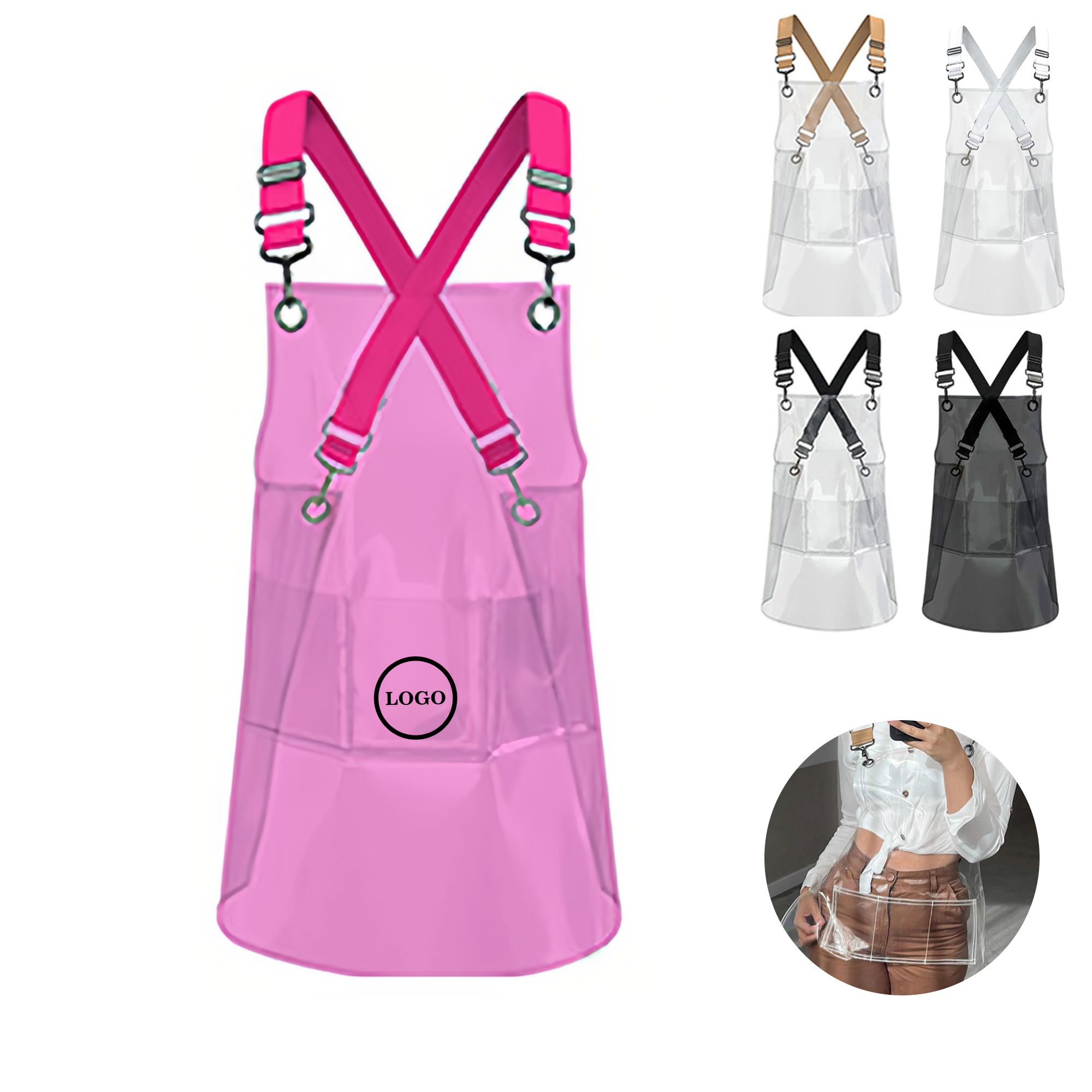 Comfortable Cross-Back Apron with 3 Pockets