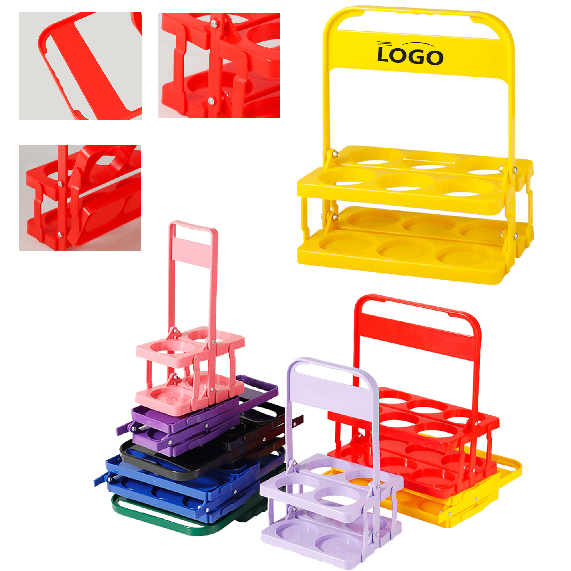 Foldable 6-Bottle Beverage Tote for Parties and Picnics 2