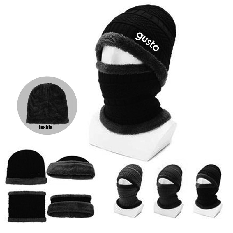 Knit Beanies Hat Scarf Set