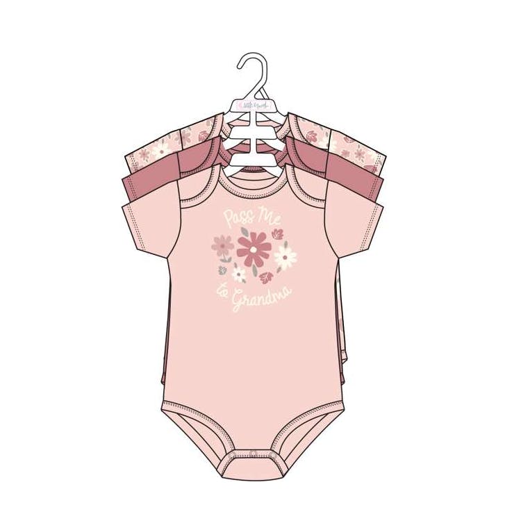 3pk Girls Short Sleeve Creepers Size 0-9M 3