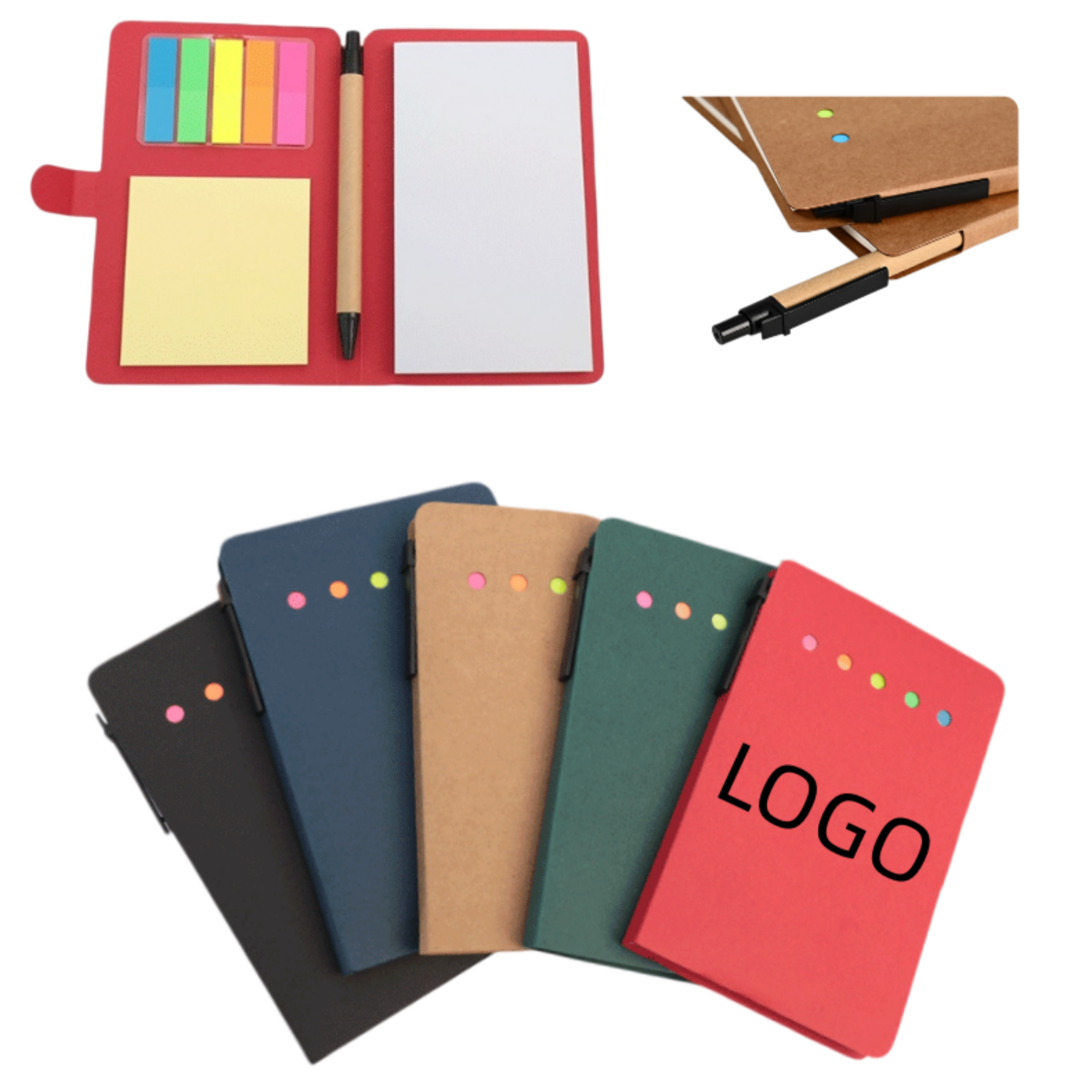 Notebook with Sticky Notes And Pen