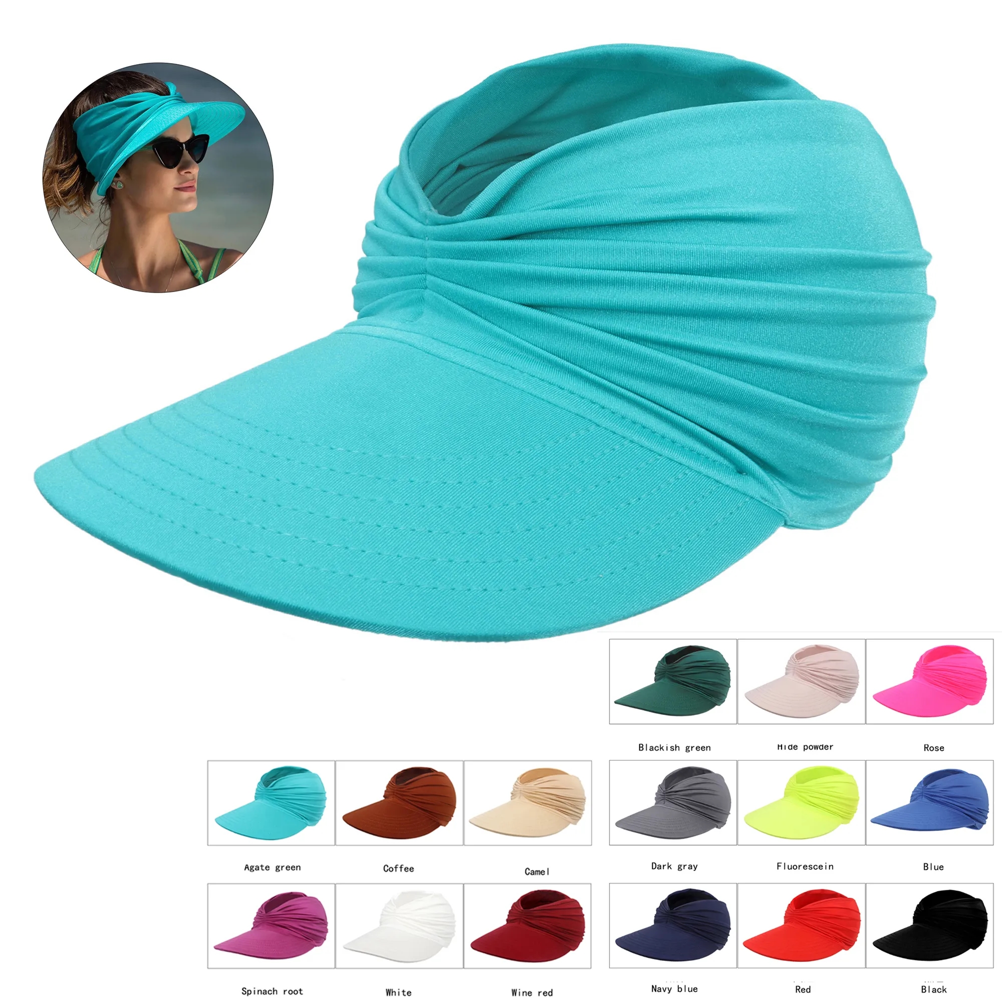 Womens Sun Visor Wide Brim Beach Hats