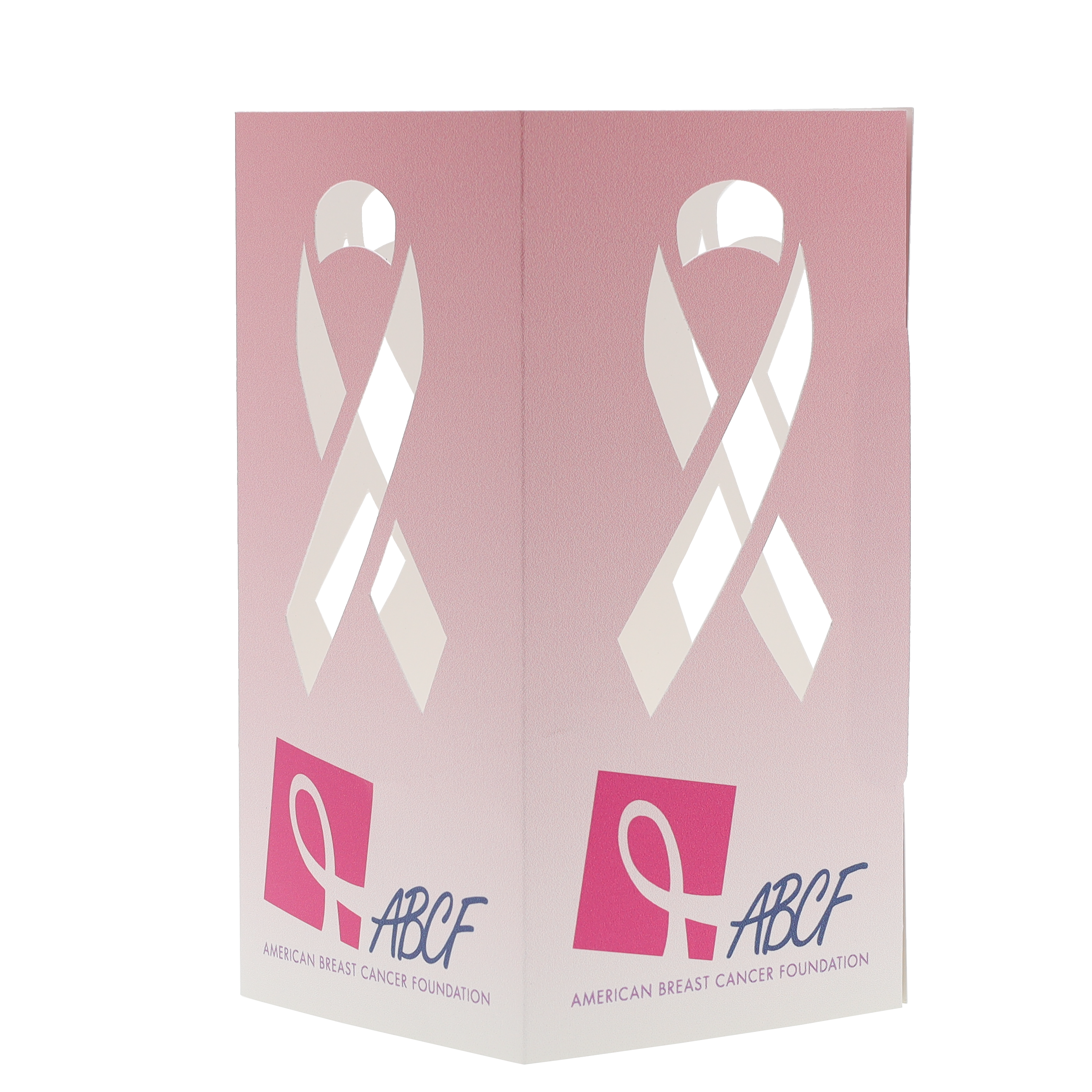 Table Luminary Card Stock 12 pt 4 Sided 4.250" x 4.250" x 8.000" Ribbon White Digital Print 6