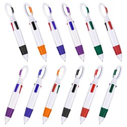 Multicolor Pen 4 Neon Color in Ballpoint with Buckle Clip