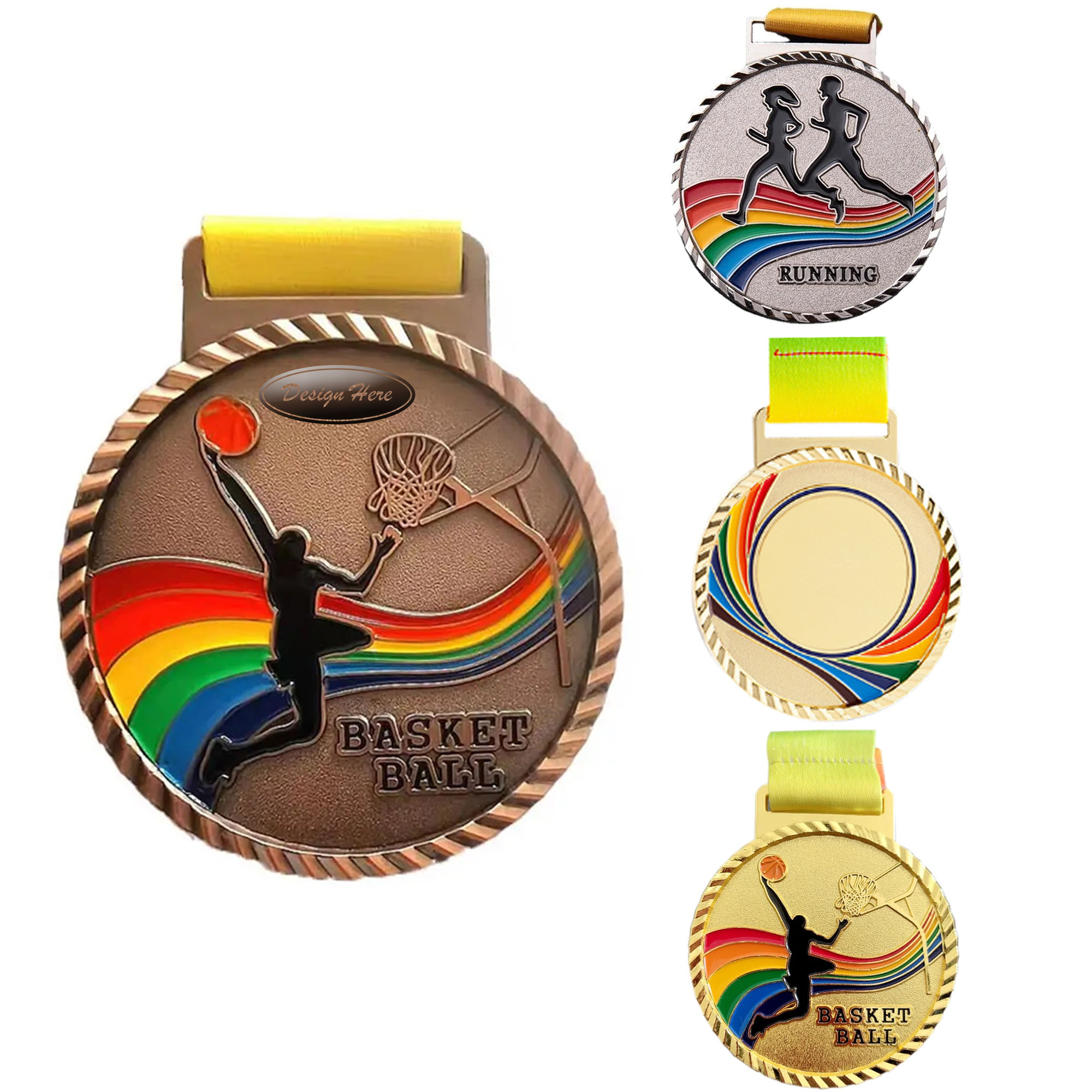 Crystal color printing medals
