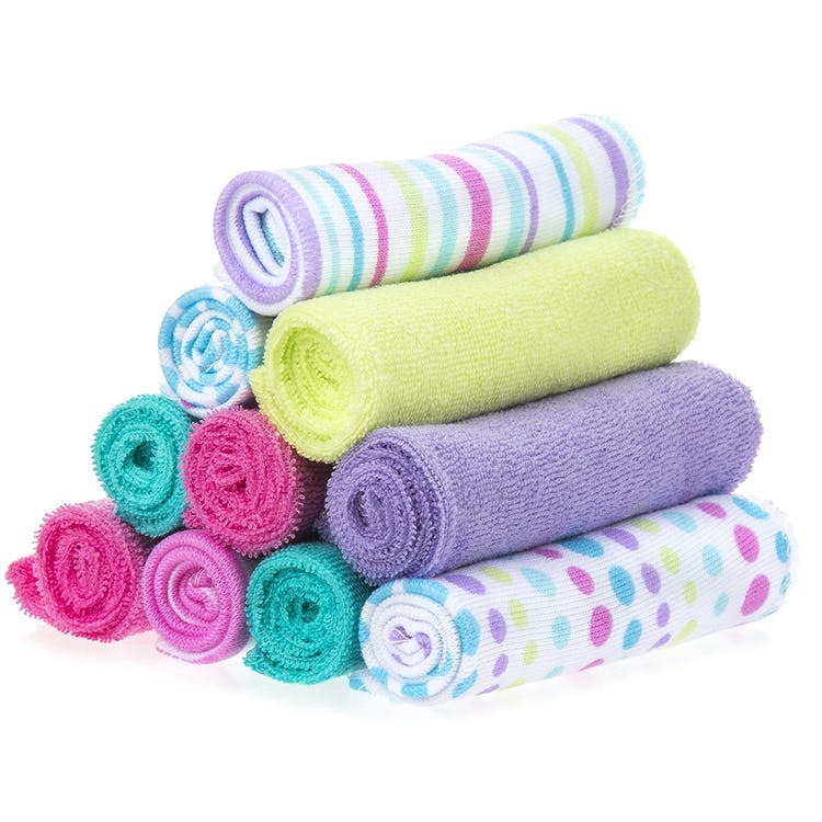 Terry Baby Washcloths - Aqua 10 Pack 3