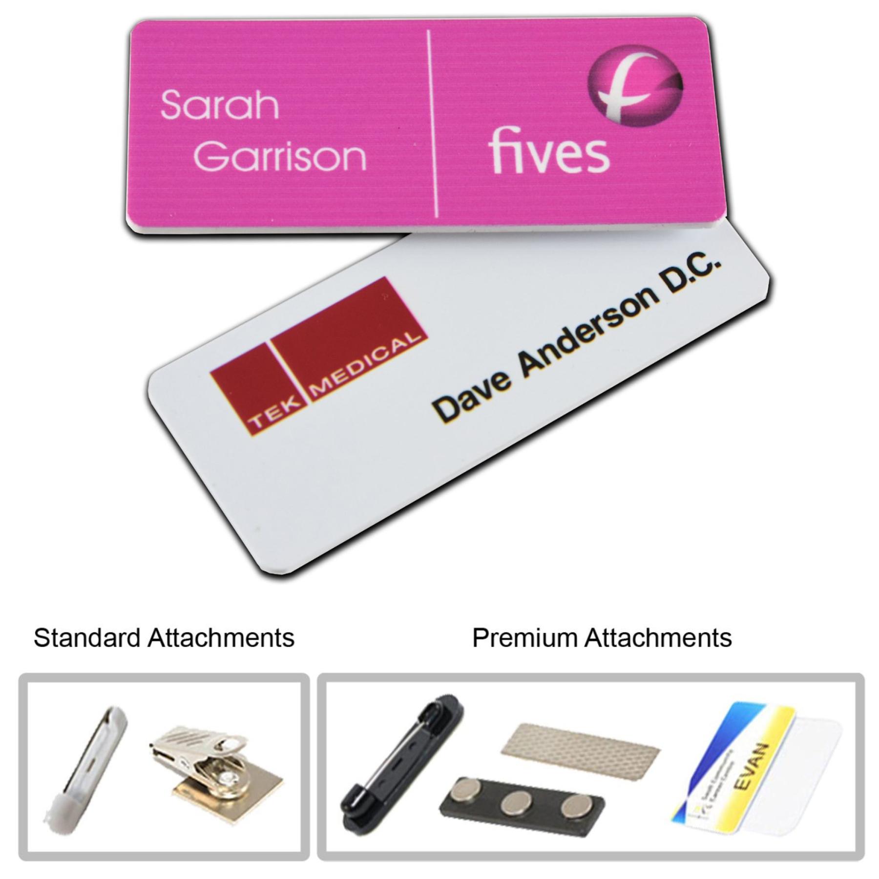 1.25 inch x 3 inch Plastic Name Badge