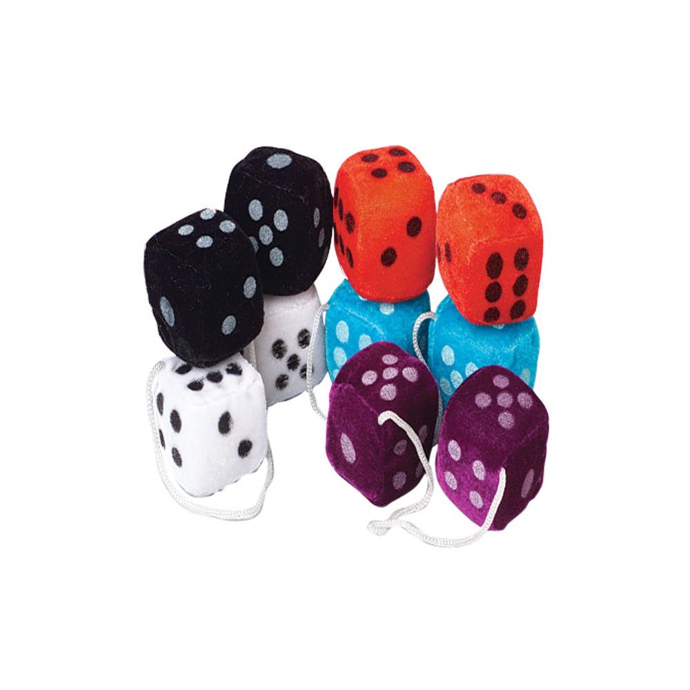Hanging Plush Dice Pairs - Assorted 1.5" 3