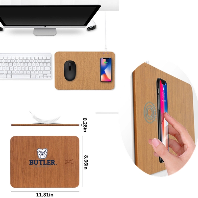 Woodgrain Wireless Charging Mouse Pad