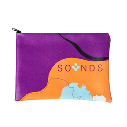 Medium Vegan Leather Flat Full Color Amenity Pouch