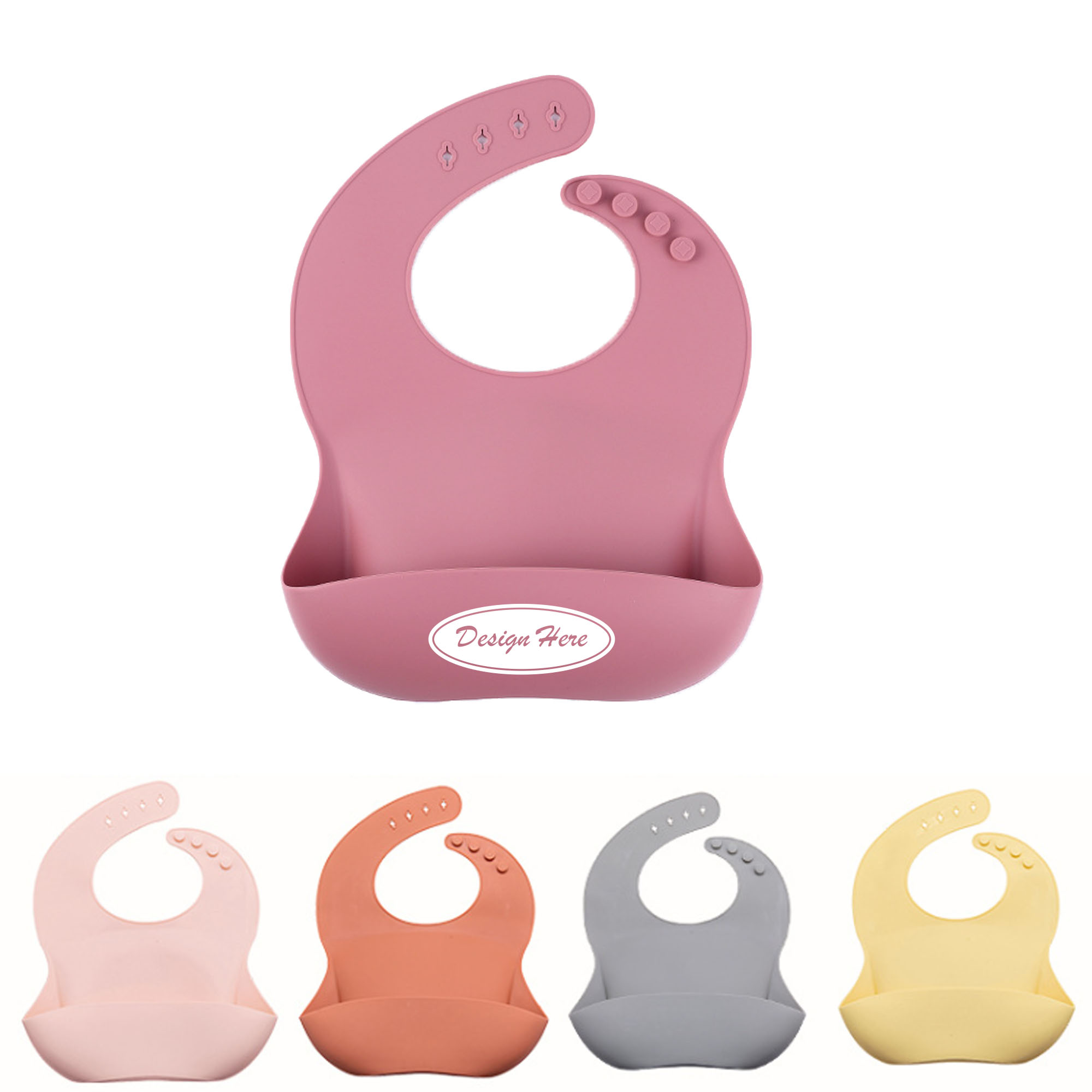 Durable Waterproof Baby Bibs Made of Silicone 2