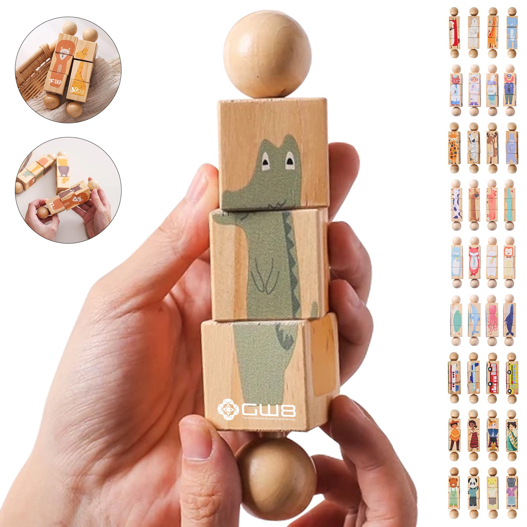 Rotating Wooden Customized Patterns Puzzles 2