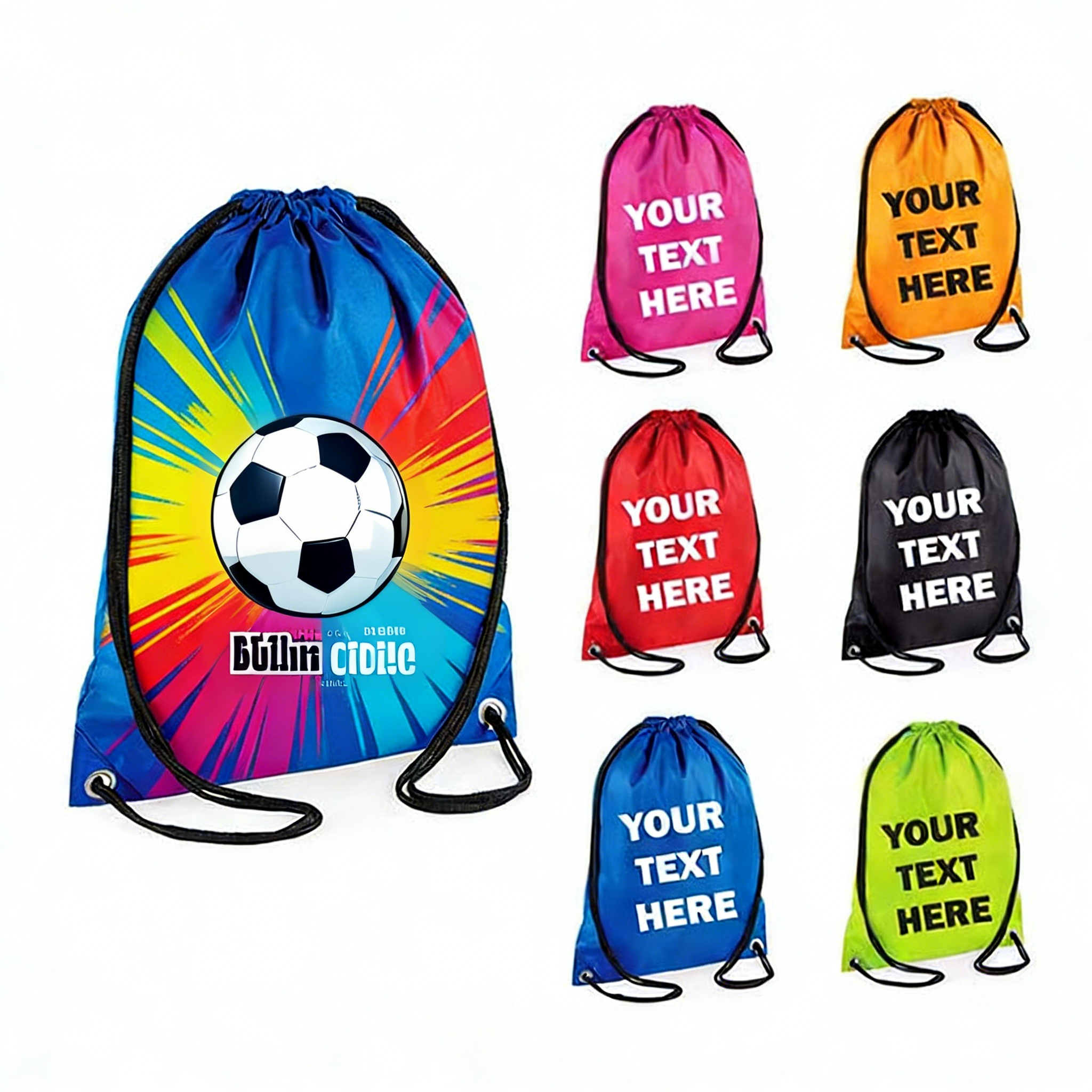 Light Personalized Full Color Drawstring Backpacks