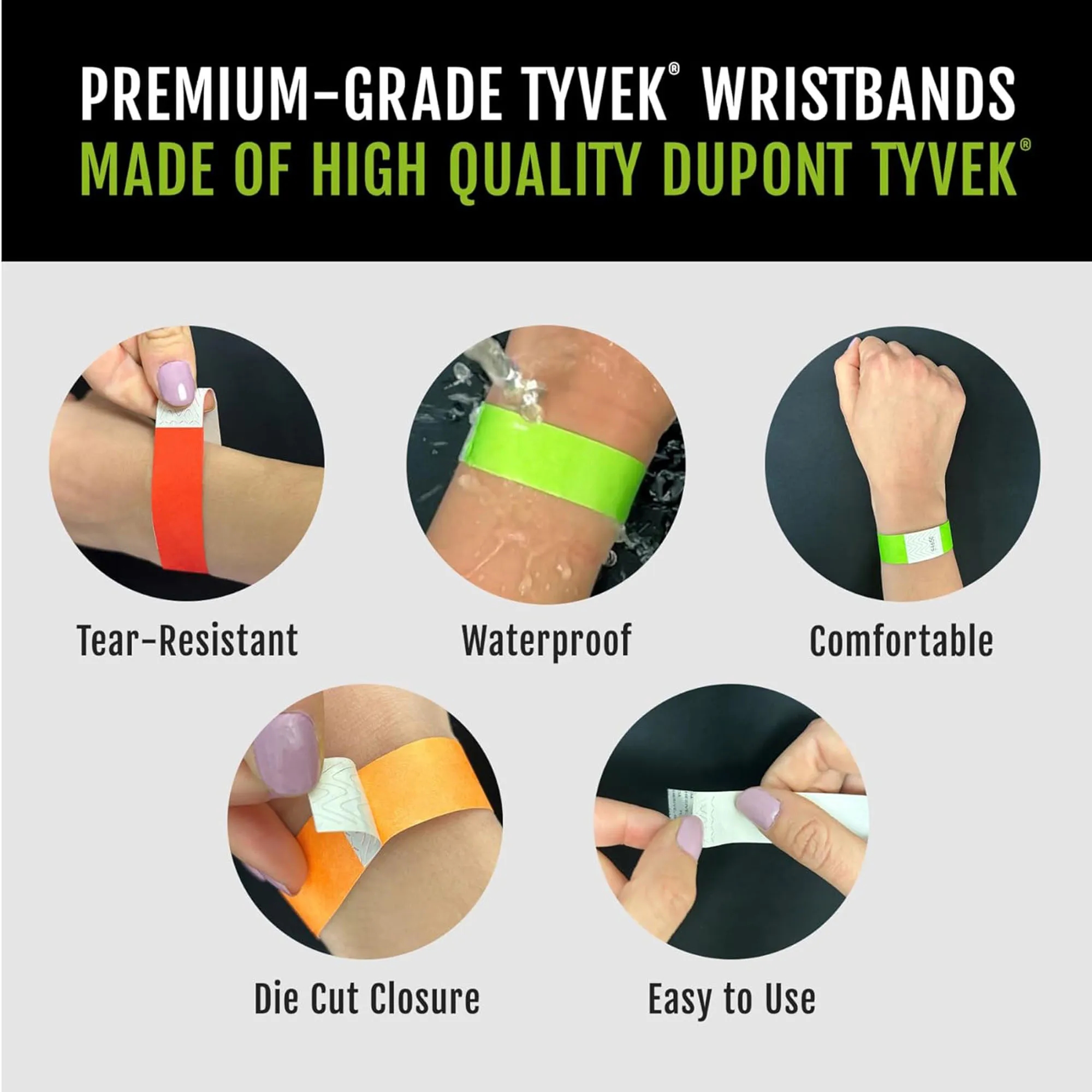 Moq 100 Pcs Waterproof Disposable Event Wristbands 14