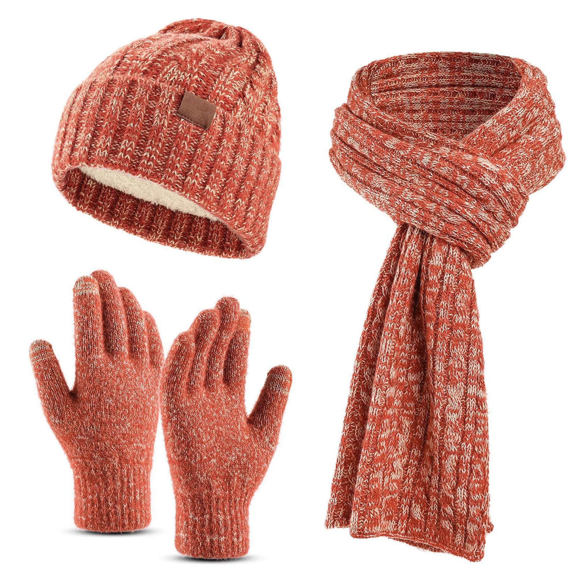 3 In 1 Winter Beanie Hat Gloves Scarf Set 19