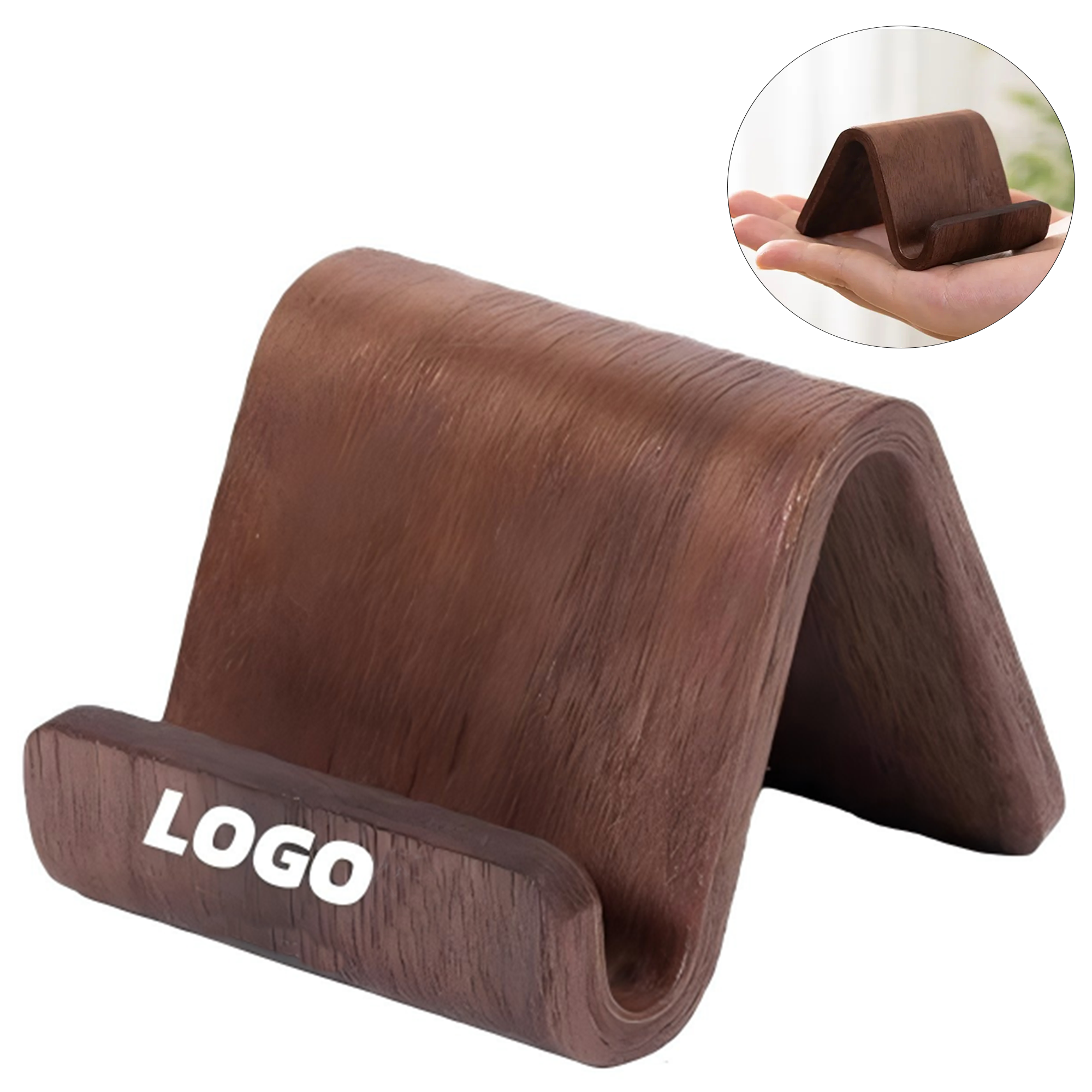 Wood Desktop Cell Phone Cradle 2