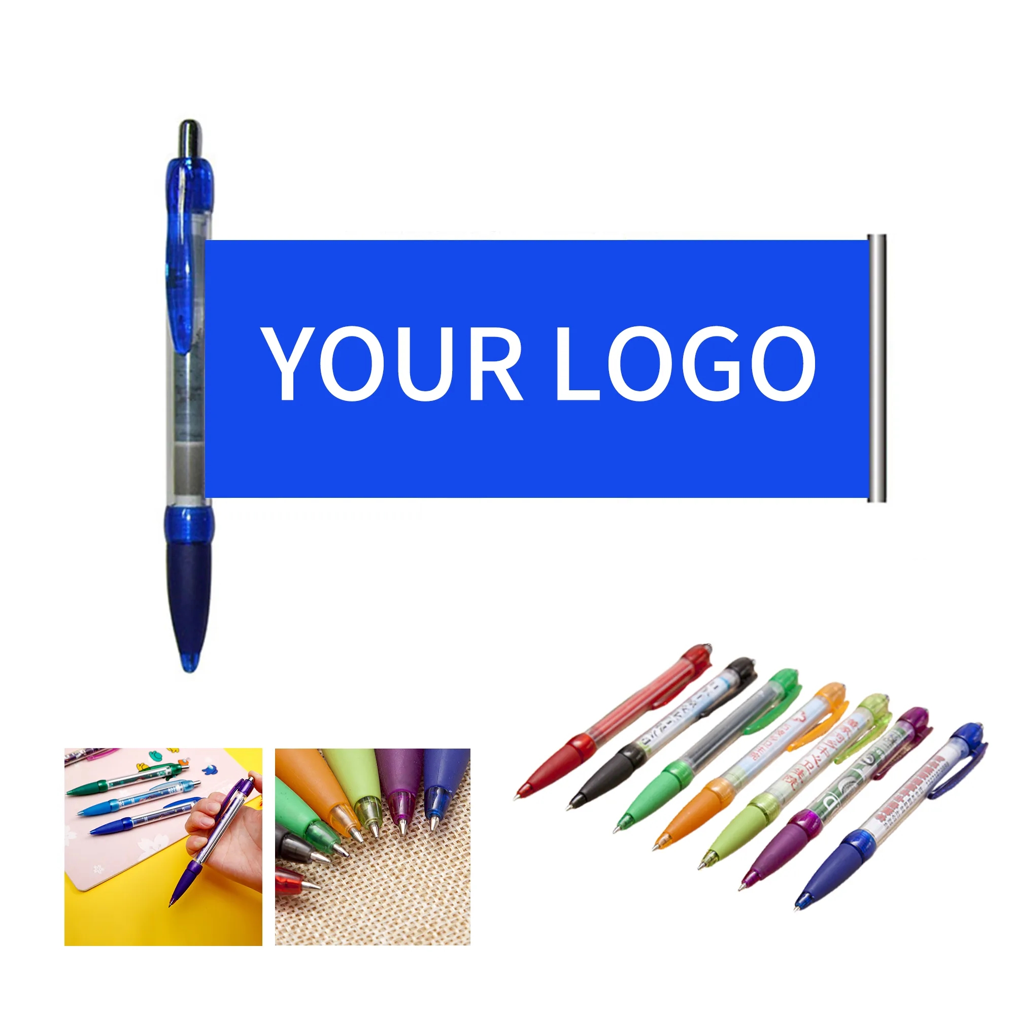 Retractable Banner Ballpoint Pen Plastic