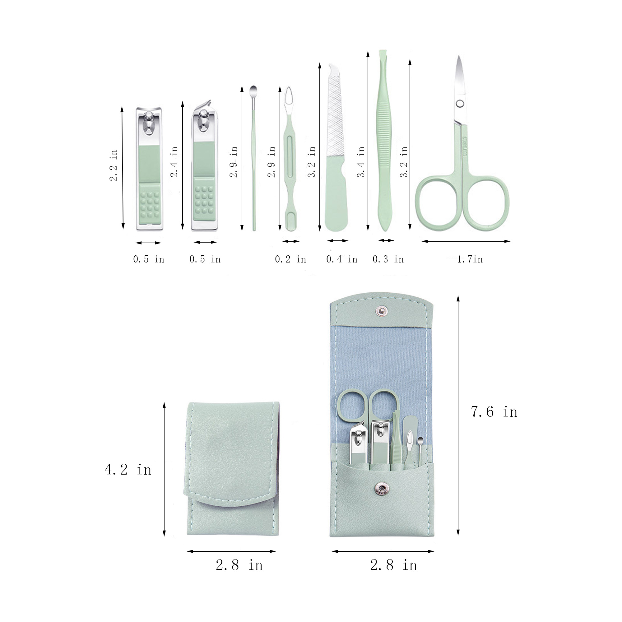 7-Piece Manicure Set with PU Leather Case 5