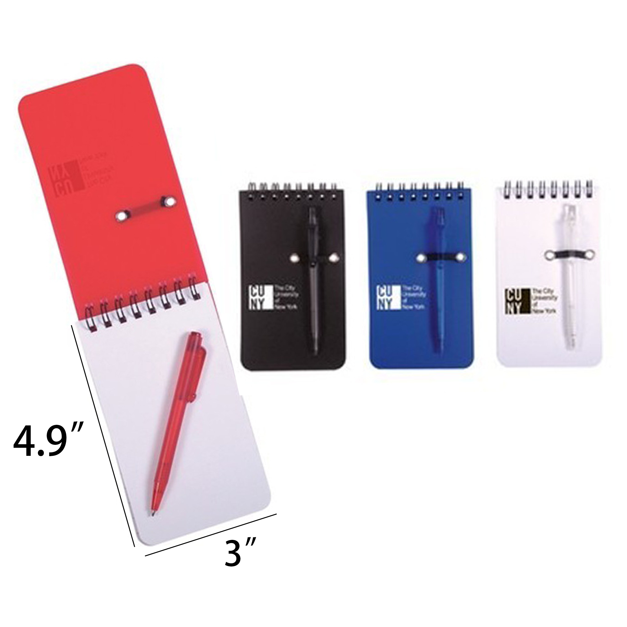 4.9"L X 3"W Pocket Top-Spiral Jotter With Pen 3