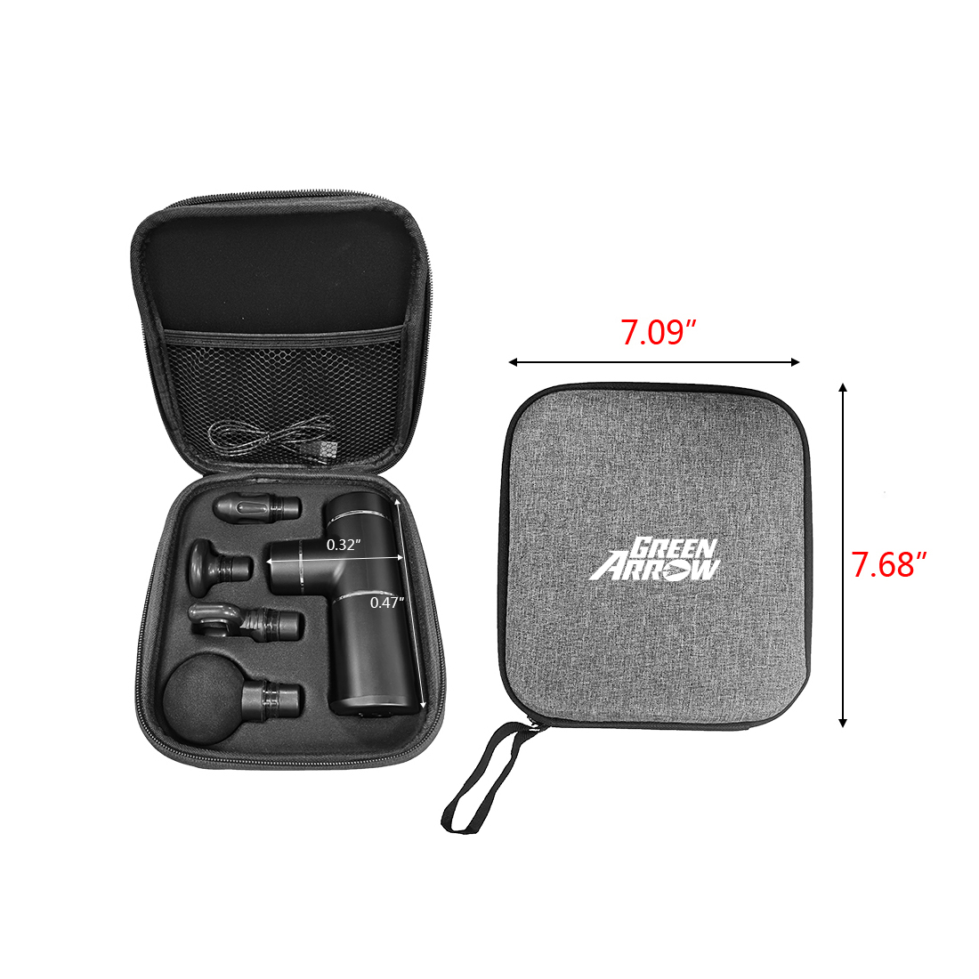 Massage Gun with 4 Attachments & 3 Speed Settings – Includes Portable Zip Bag 3