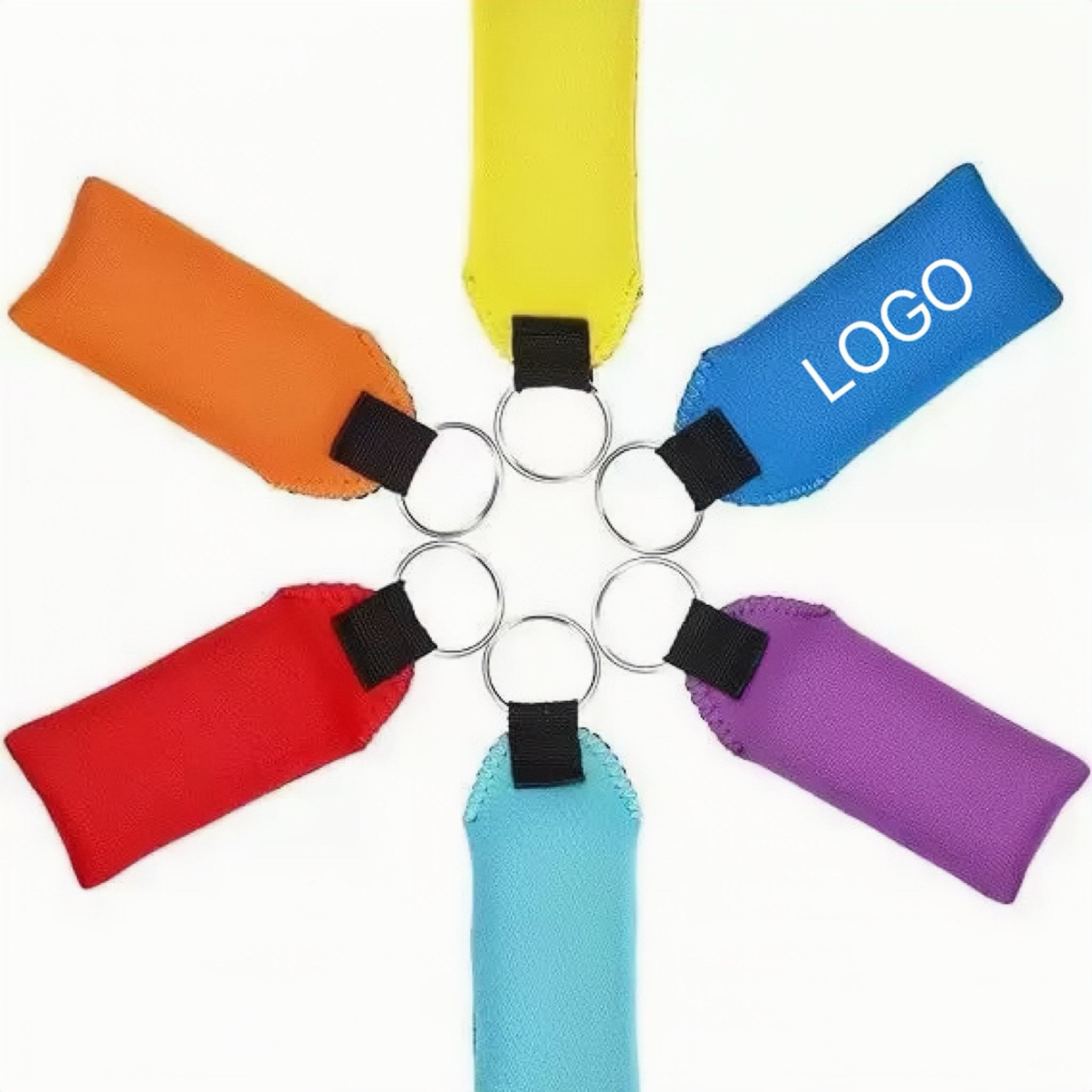 5 3/10 Inch Floating Neoprene Keychain W/ Metal Ring