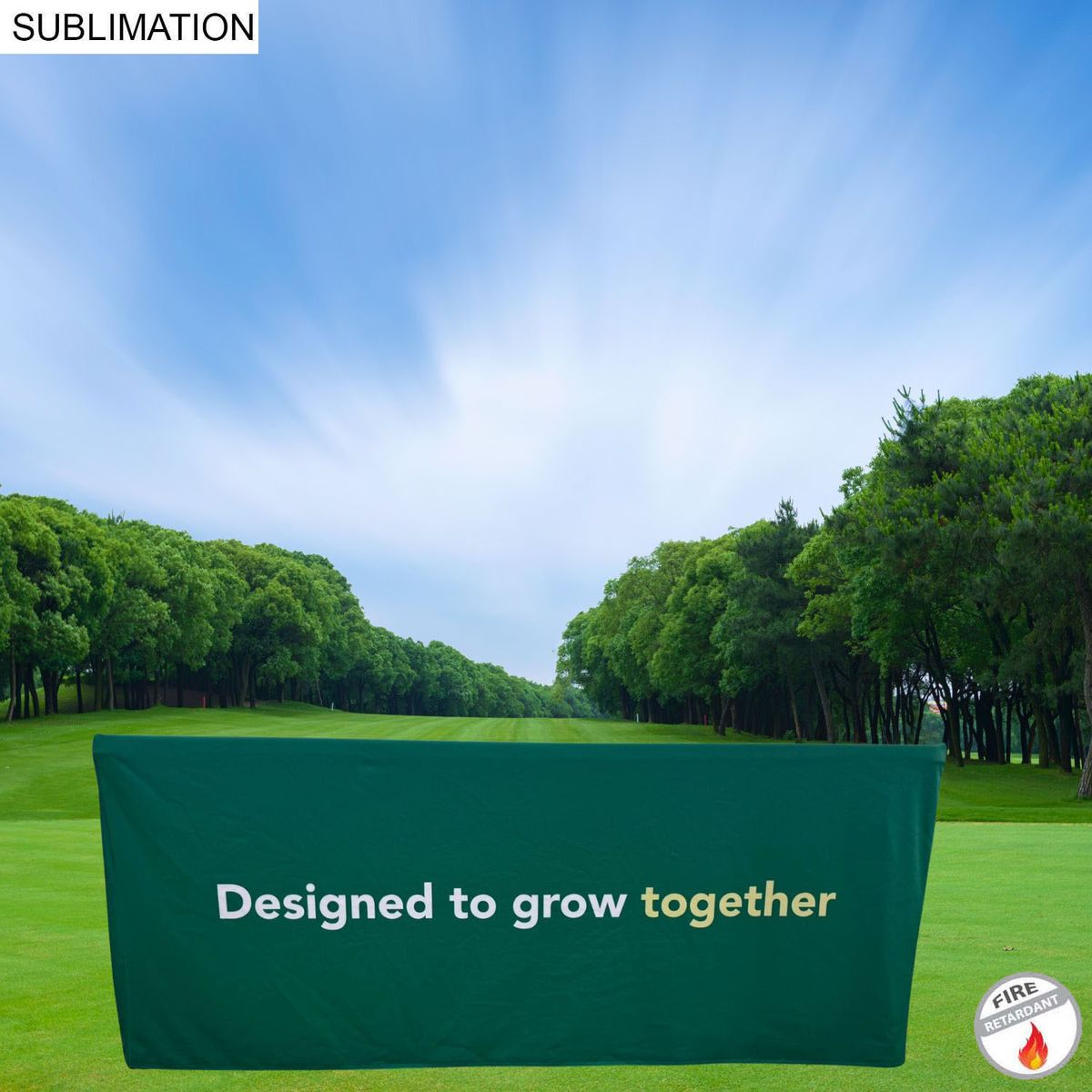 fiel Outdoor Use Sublimated PREMIUM Box Style Fitted Table Cloth for 6' Table 4 sided Closed Back #SU808-5