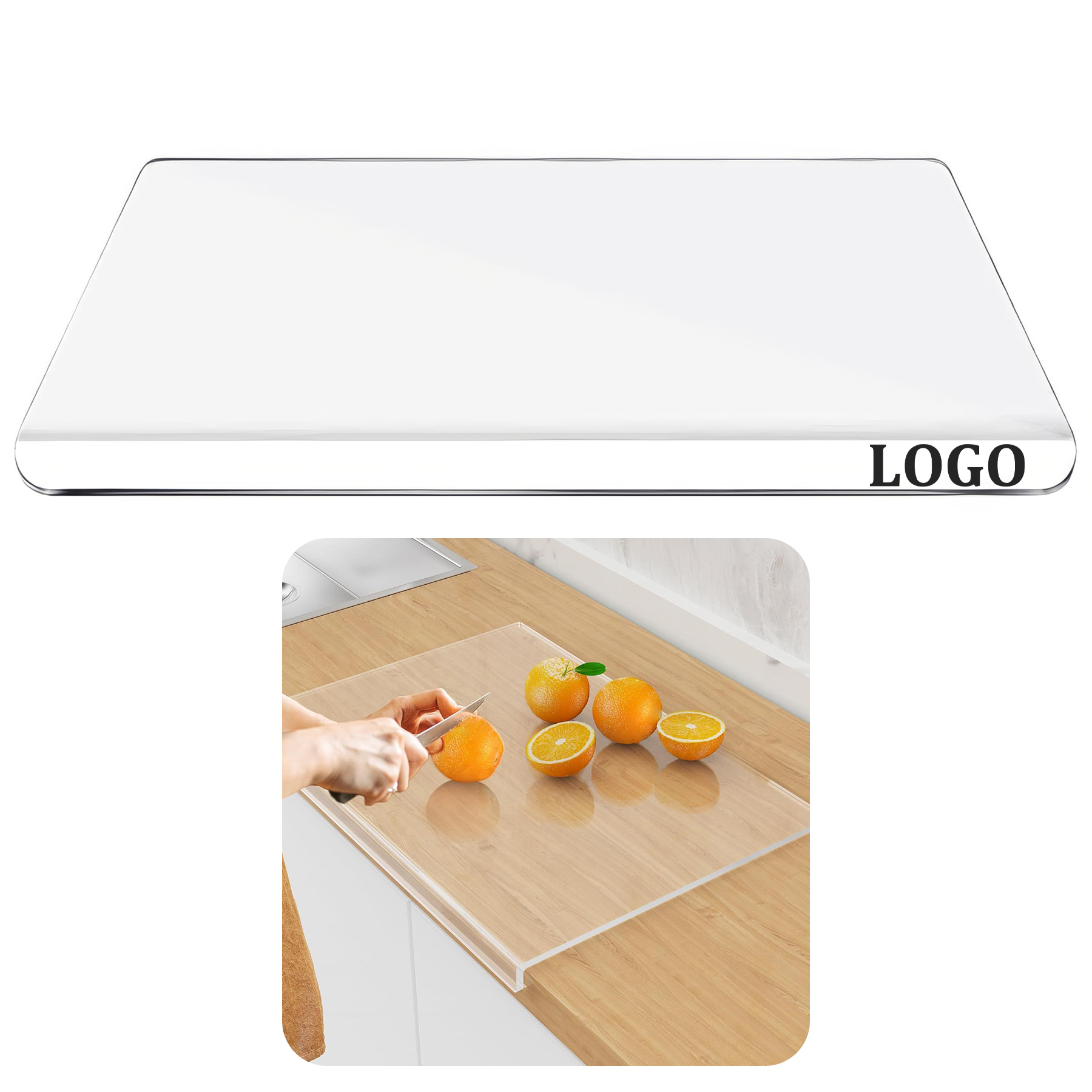Acrylic Cutting Board with Counter Lip
